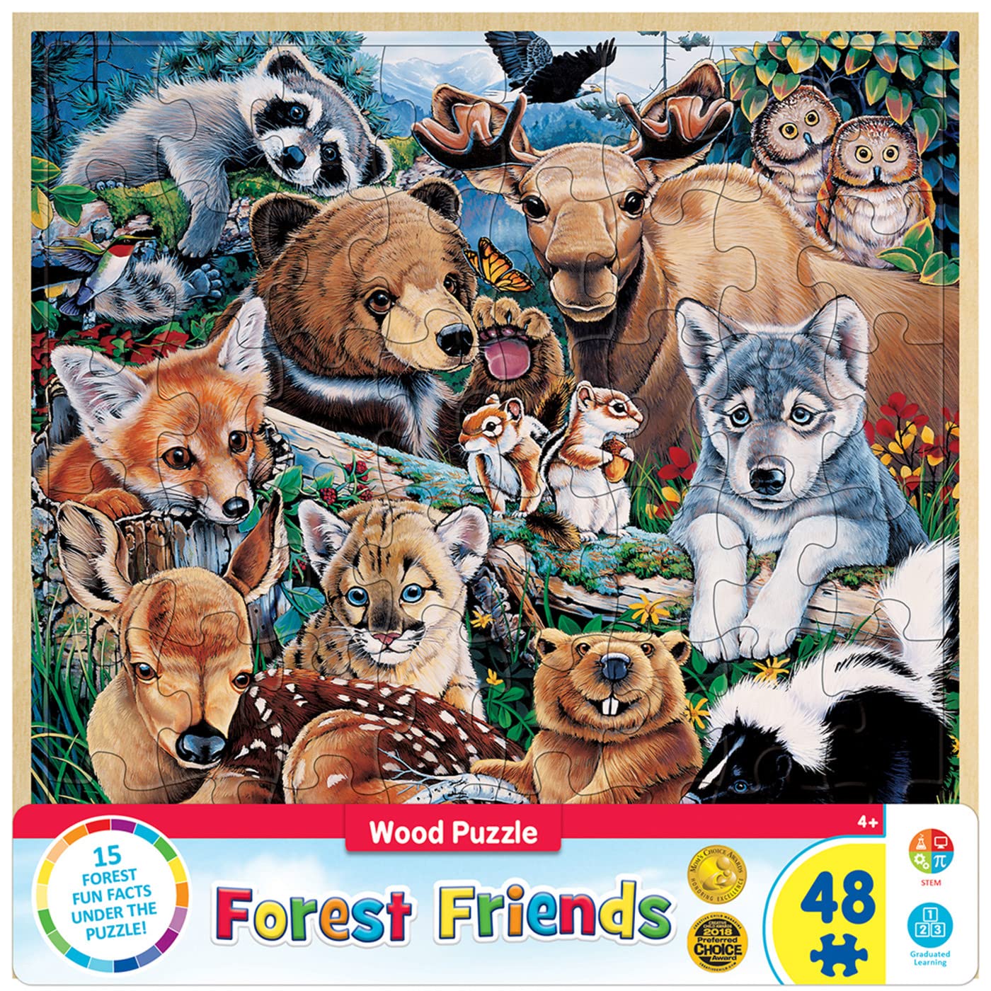 Rompecabezas Masterpieces Forest Friends Para Niños De 3 A 5 Años, 48 Piezas - Venta Internacional.