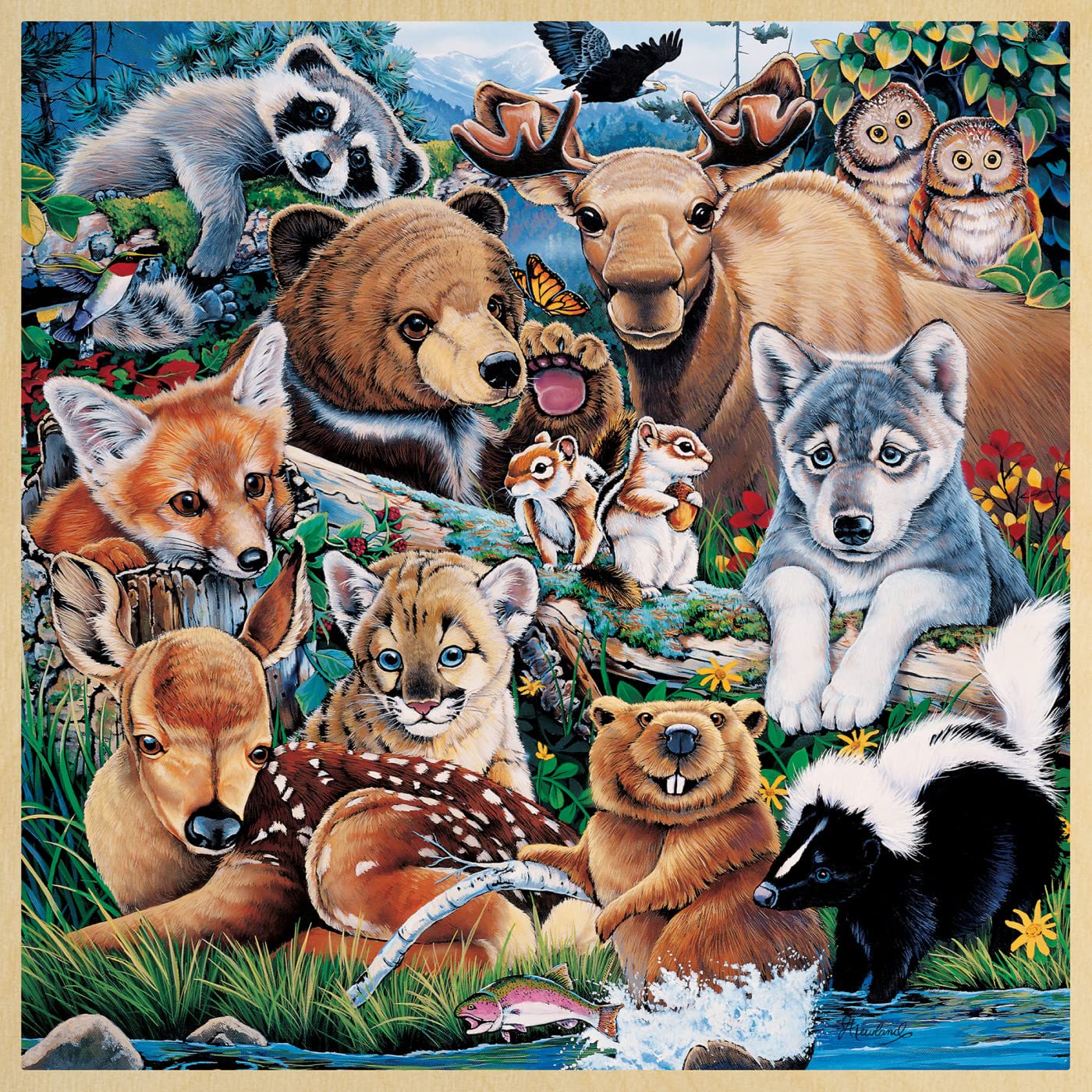 Foto 2 | Rompecabezas Masterpieces Forest Friends 48 Piezas - Venta Internacional
