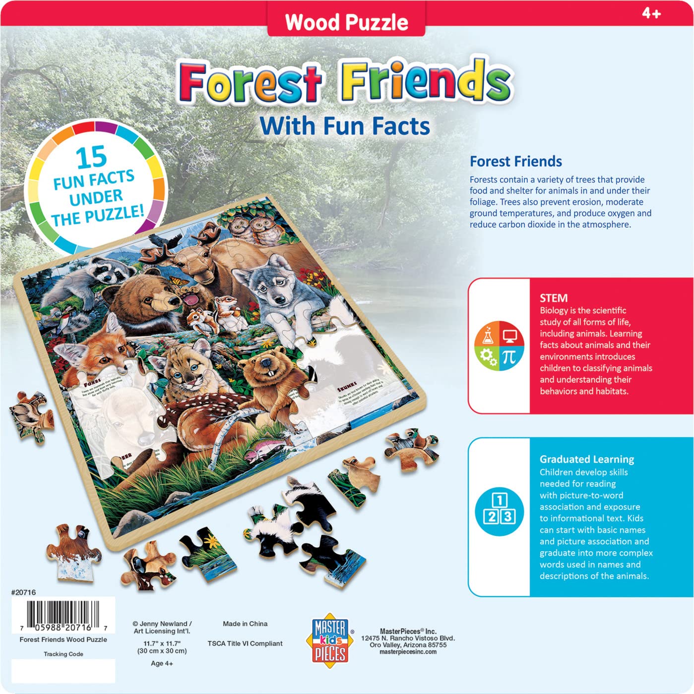 Foto 4 pulgar | Rompecabezas Masterpieces Forest Friends 48 Piezas - Venta Internacional