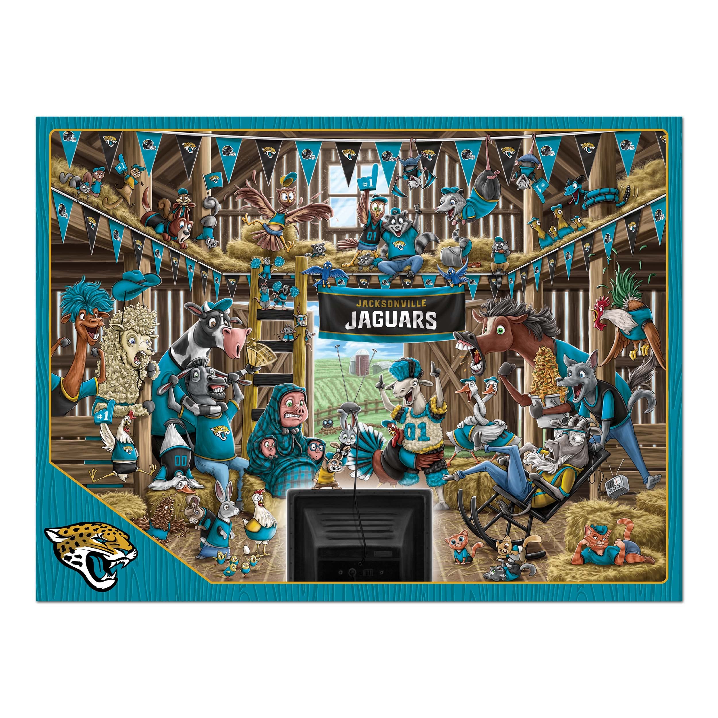 Foto 4 pulgar | Puzzle Youthefan Nfl Jacksonville Jaguars Barnyard Fans, 500 Unidades - Venta Internacional.