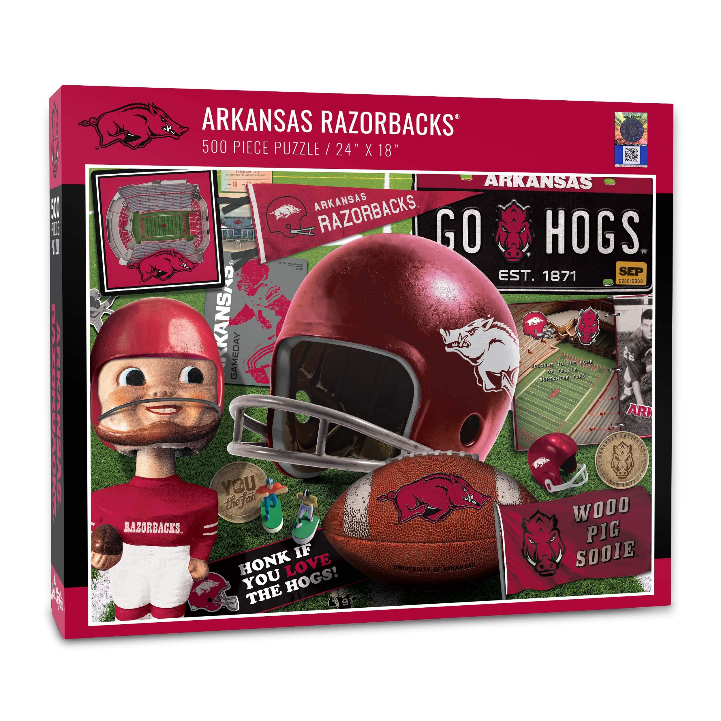 Foto 2 pulgar | Puzzle Youthefan De La Ncaa Arkansas Razorbacks Retro, 500 Piezas - Venta Internacional.