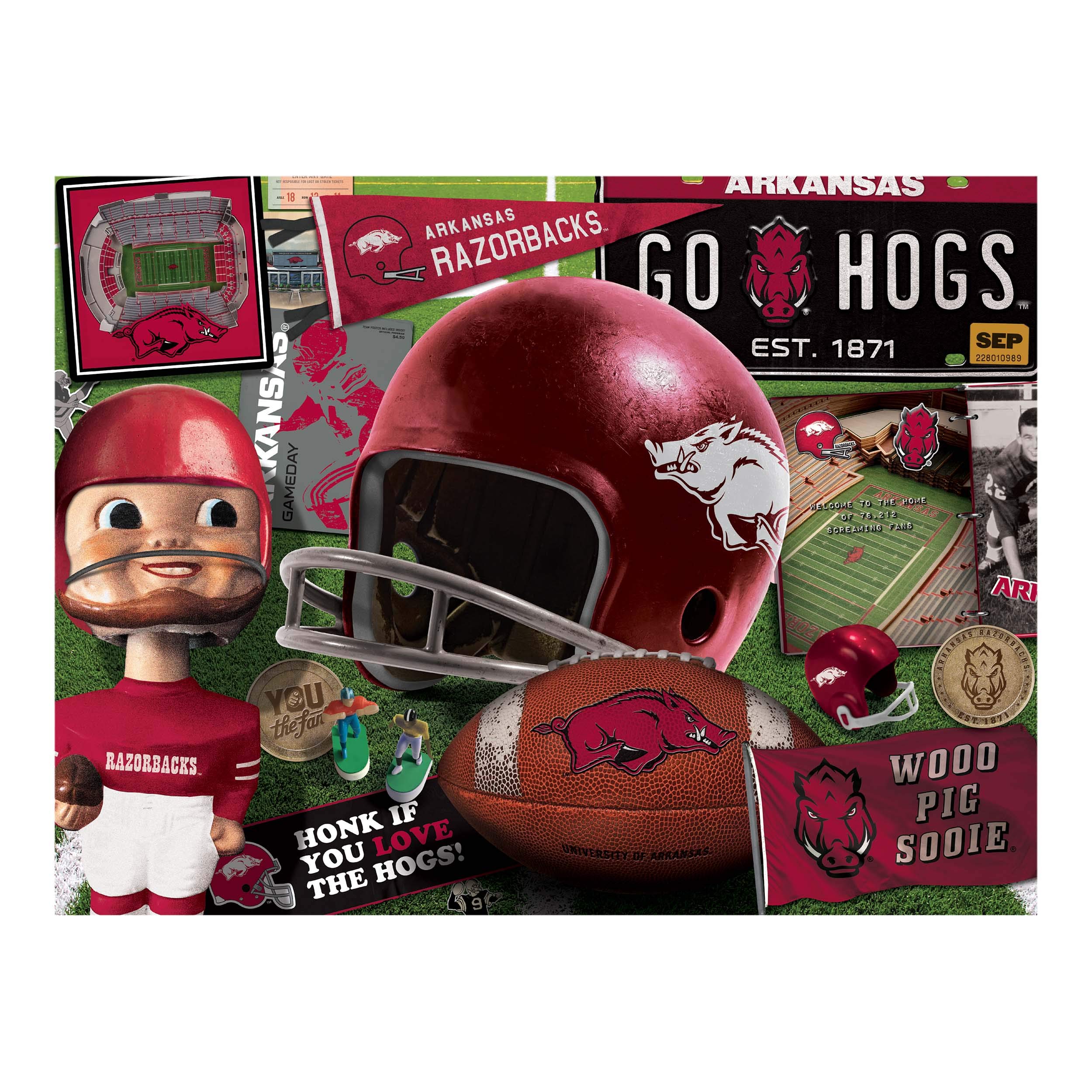 Foto 4 pulgar | Puzzle Youthefan De La Ncaa Arkansas Razorbacks Retro, 500 Piezas - Venta Internacional.