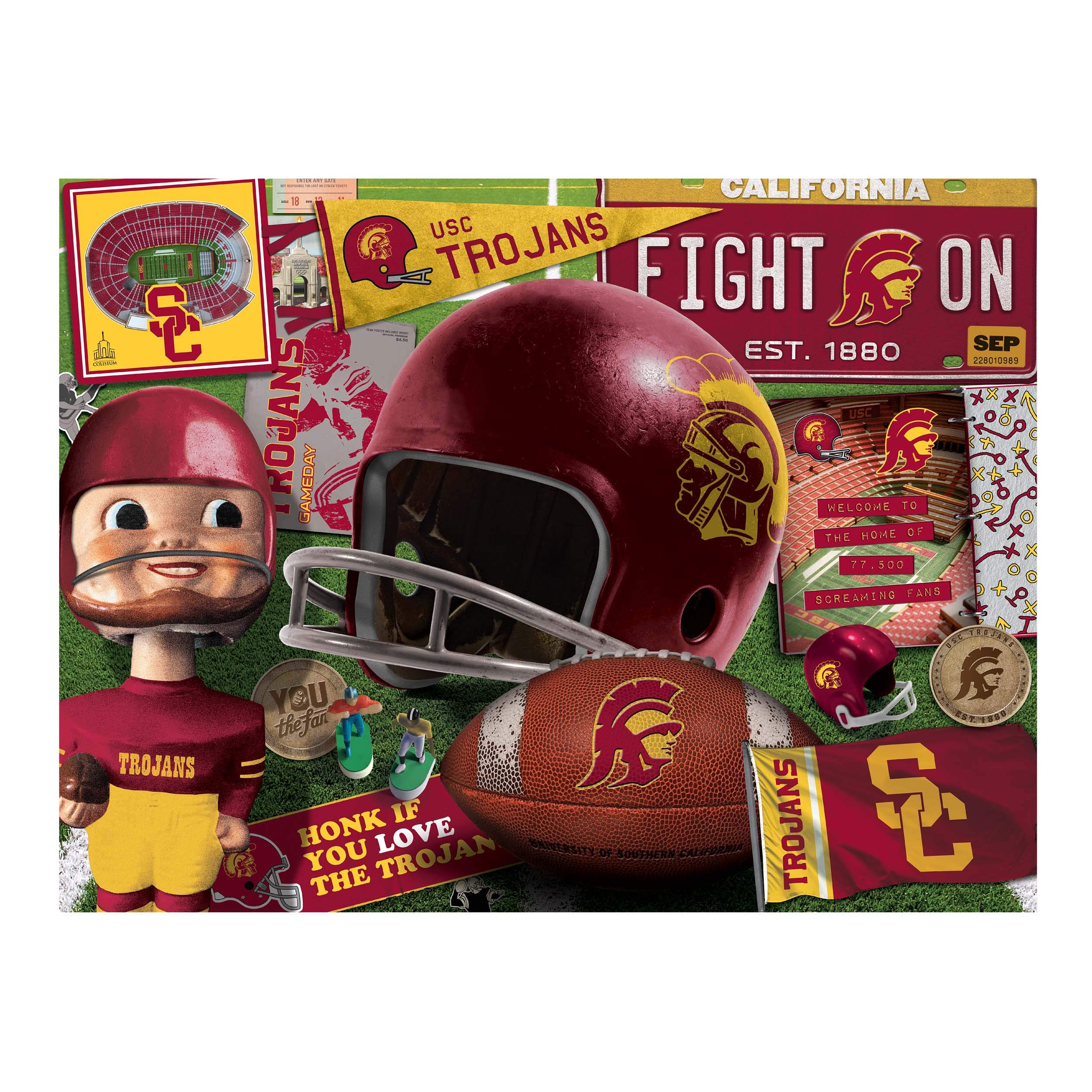 Foto 4 pulgar | Puzzle Youthefan Ncaa Usc Trojans Retro Series 500 Piezas - Venta Internacional.