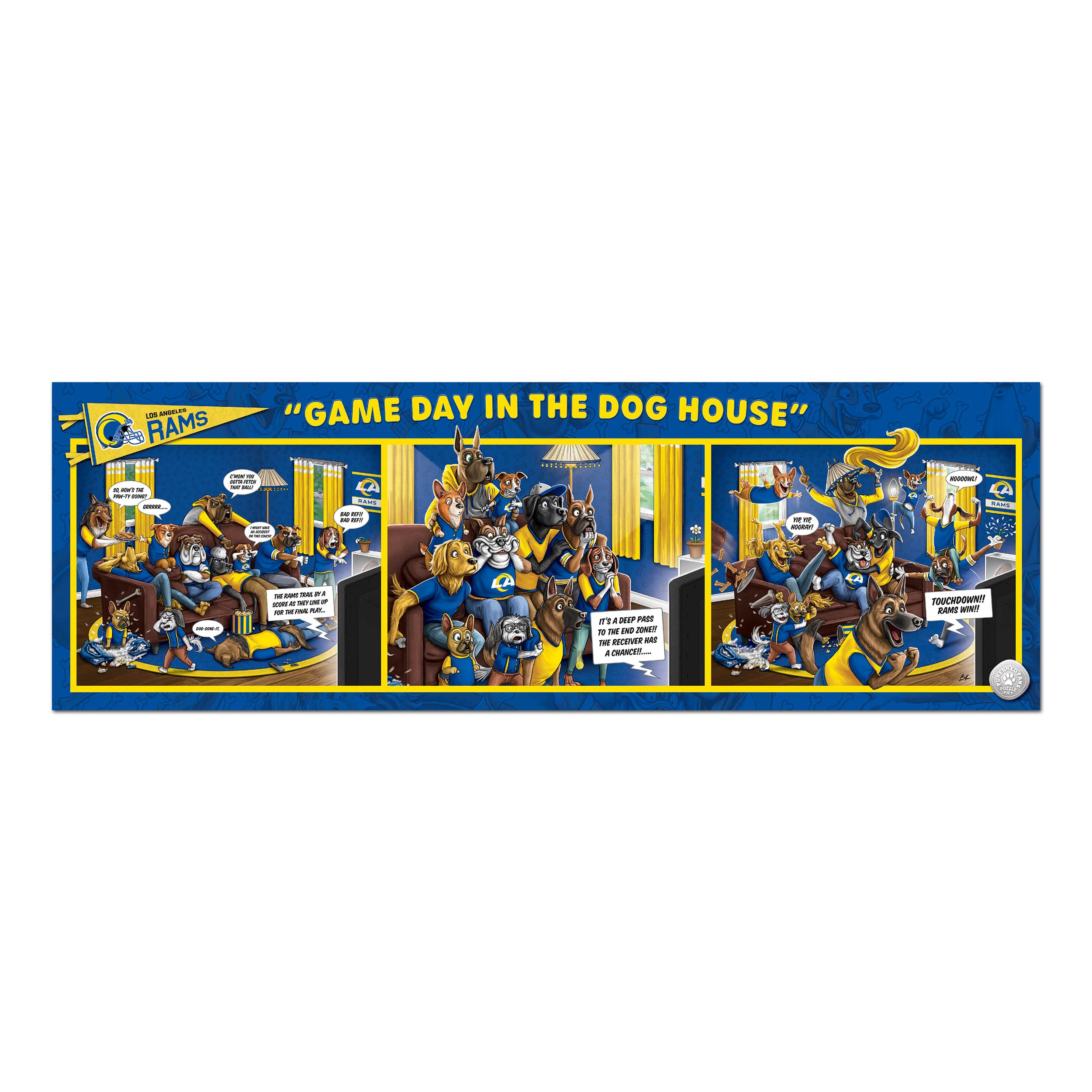 Foto 4 pulgar | Puzzle Youthefan Nfl Los Angeles Rams Game Day In The Dog House, 1000 Piezas - Venta Internacional.