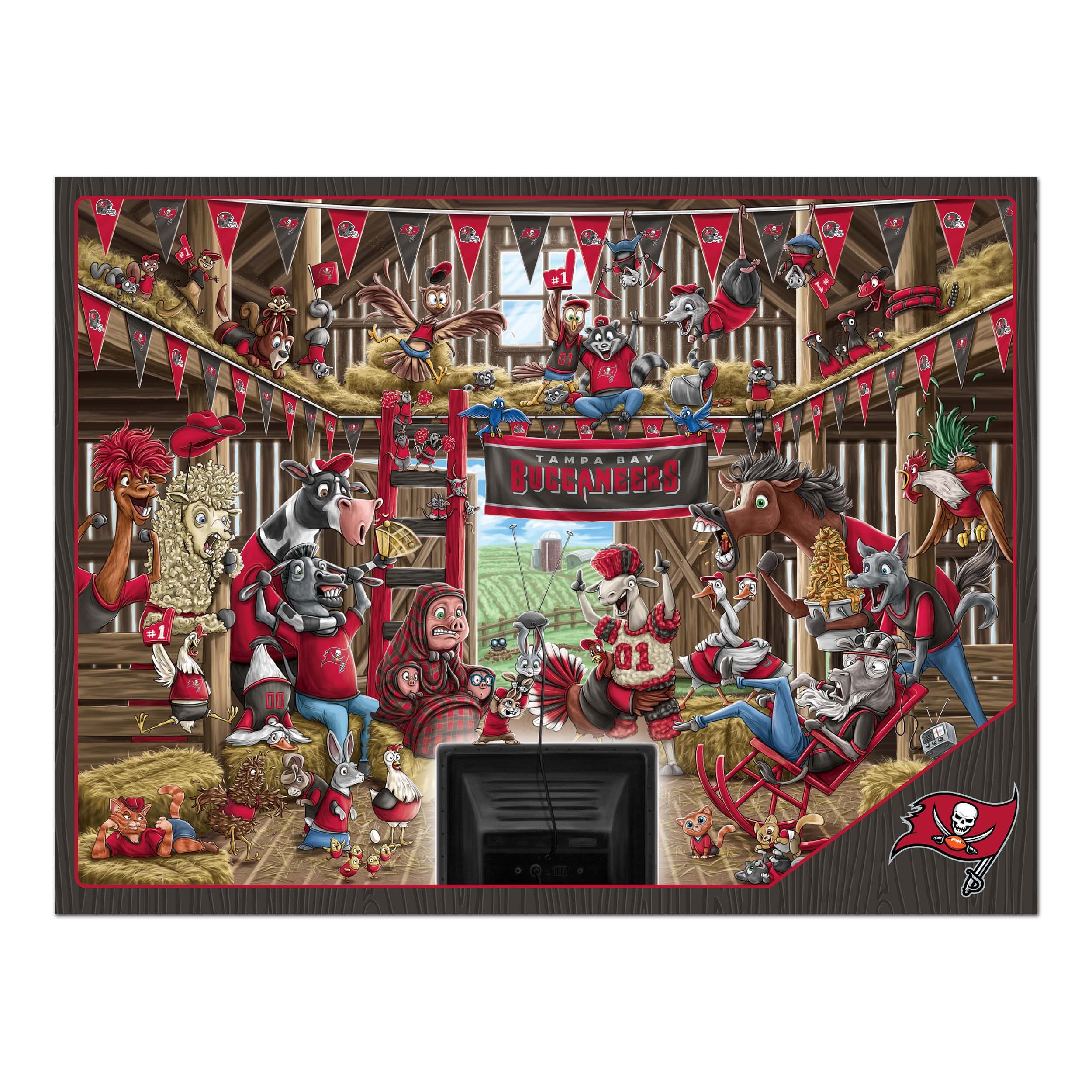 Foto 4 pulgar | Puzzle Youthefan Nfl Tampa Bay Buccaneers Barnyard Fans, 500 Unidades - Venta Internacional.