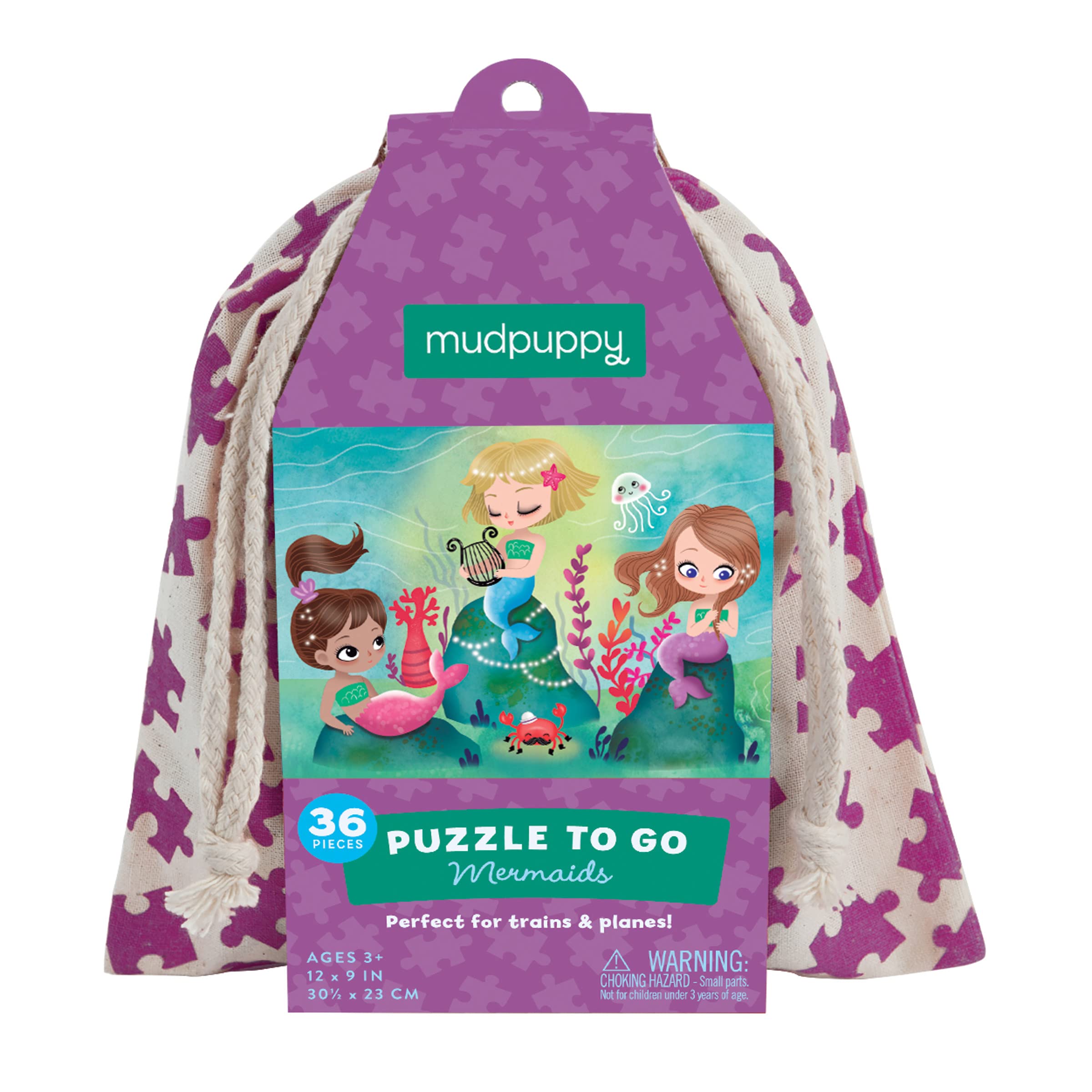 Puzle Mudpuppy Mermaids To Go De 36 Piezas Para Mayores De 3 Años, Color Morado - Venta Internacional.