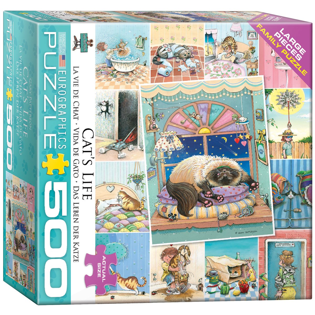 Foto 2 pulgar | Puzzle Eurographics Eurhr Cat's Life De Gary Patterson, 500 Piezas - Venta Internacional.