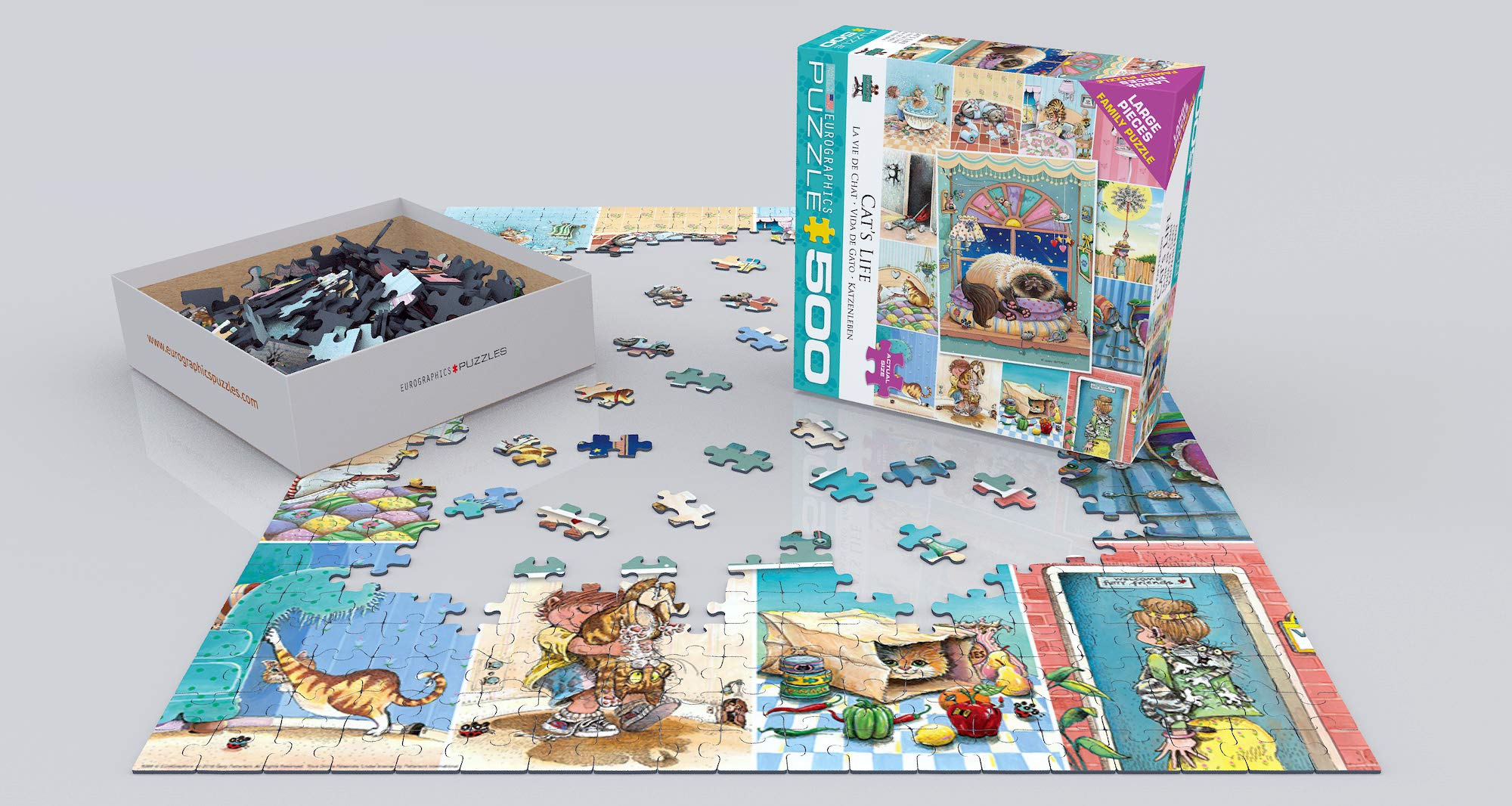 Foto 4 pulgar | Puzzle Eurographics Eurhr Cat's Life De Gary Patterson, 500 Piezas - Venta Internacional.