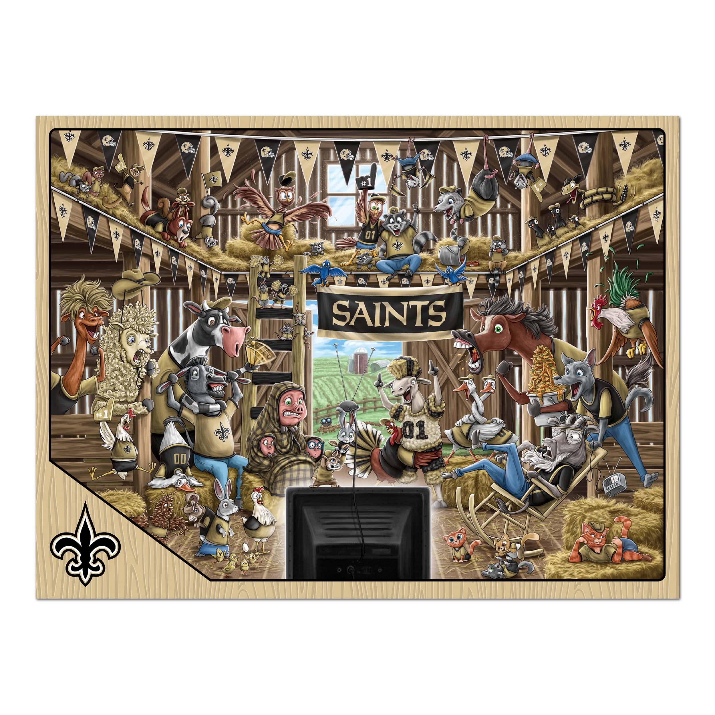 Foto 4 pulgar | Puzzle Youthefan Nfl New Orleans Saints Barnyard Fans, 500 Unidades - Venta Internacional.