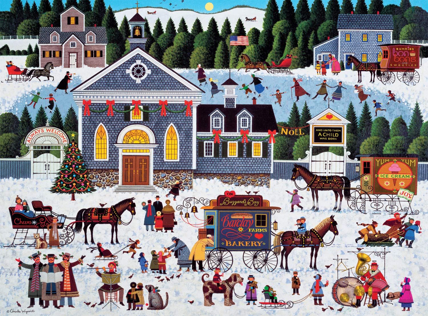 Rompecabezas Buffalo Games Charles Wysocki Churchyard - Venta Internacional.