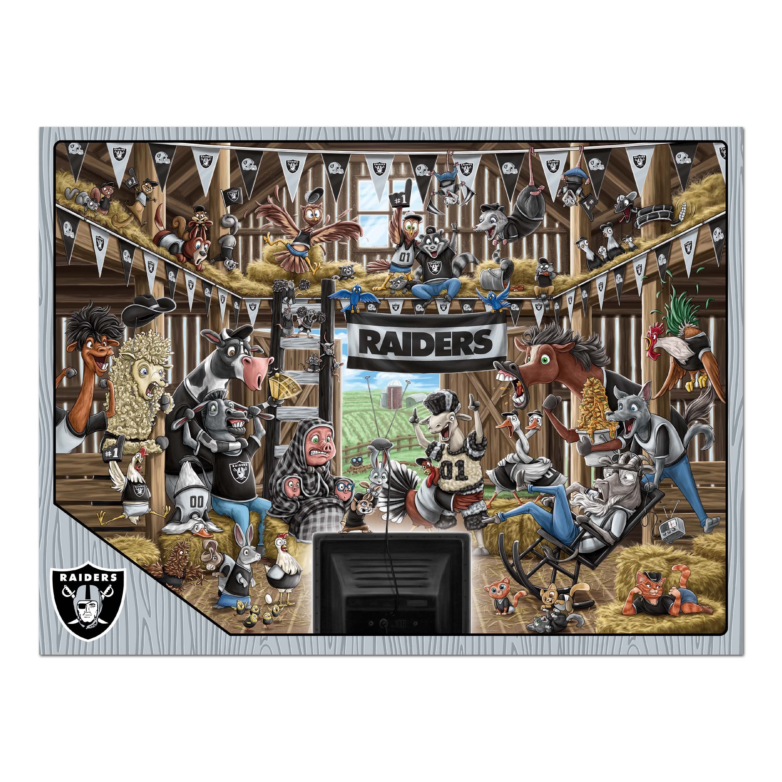 Foto 4 pulgar | Puzzle Youthefan Nfl Las Vegas Raiders Barnyard Fans, 500 Unidades - Venta Internacional.