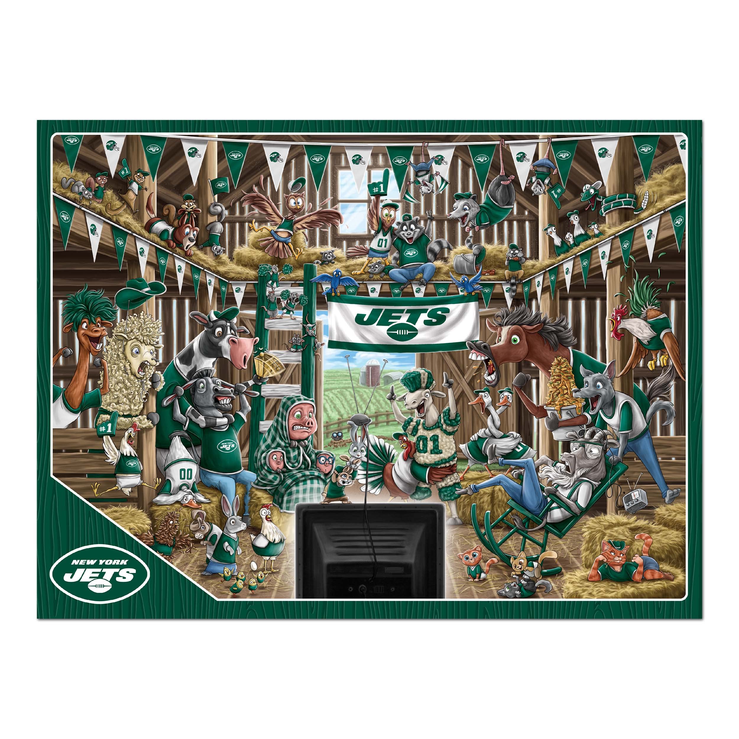 Foto 4 pulgar | Puzzle Youthefan Nfl New York Jets Barnyard Fans 500 Piezas - Venta Internacional.