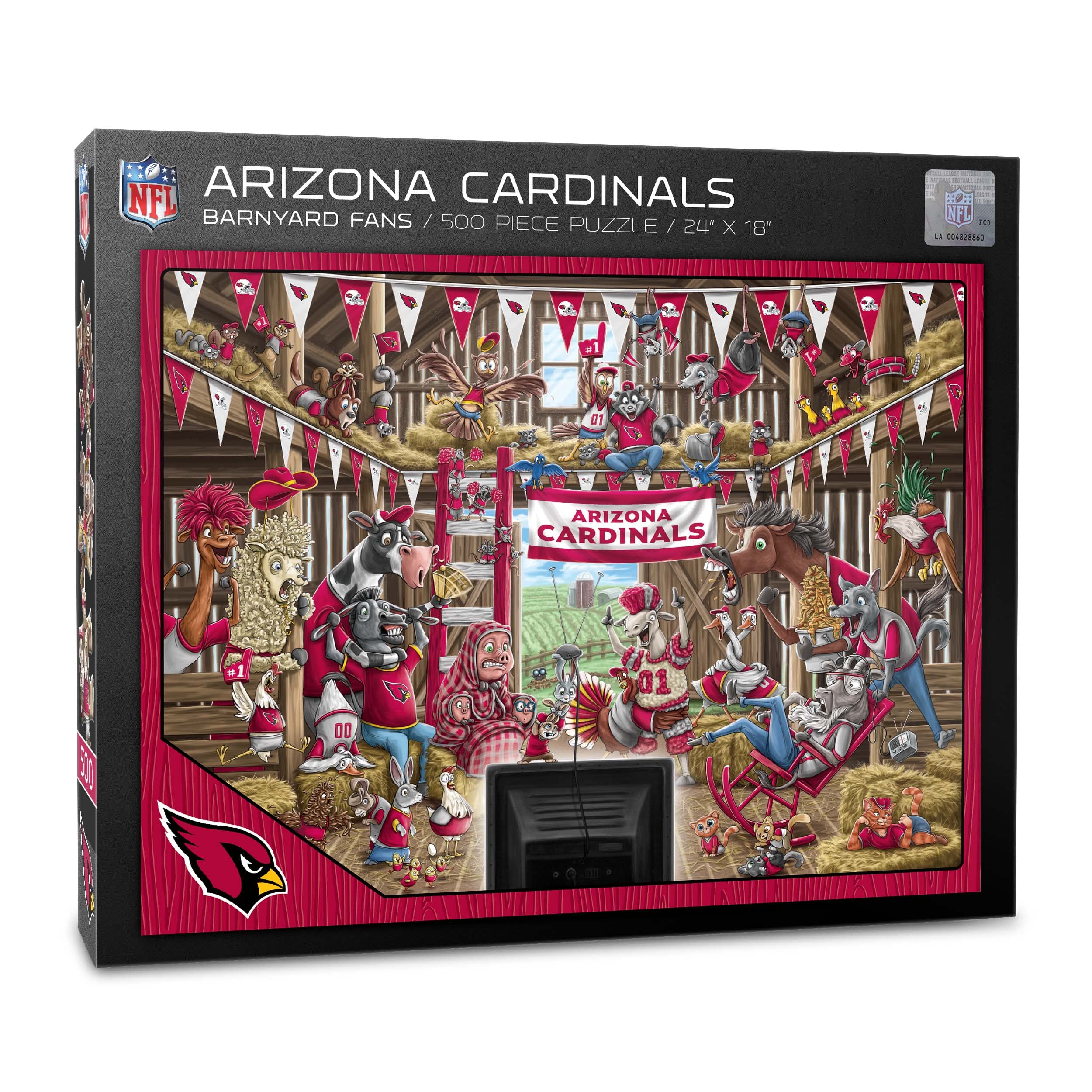 Foto 2 pulgar | Puzzle Youthefan Nfl Arizona Cardinals Barnyard Fans, 500 Unidades - Venta Internacional.