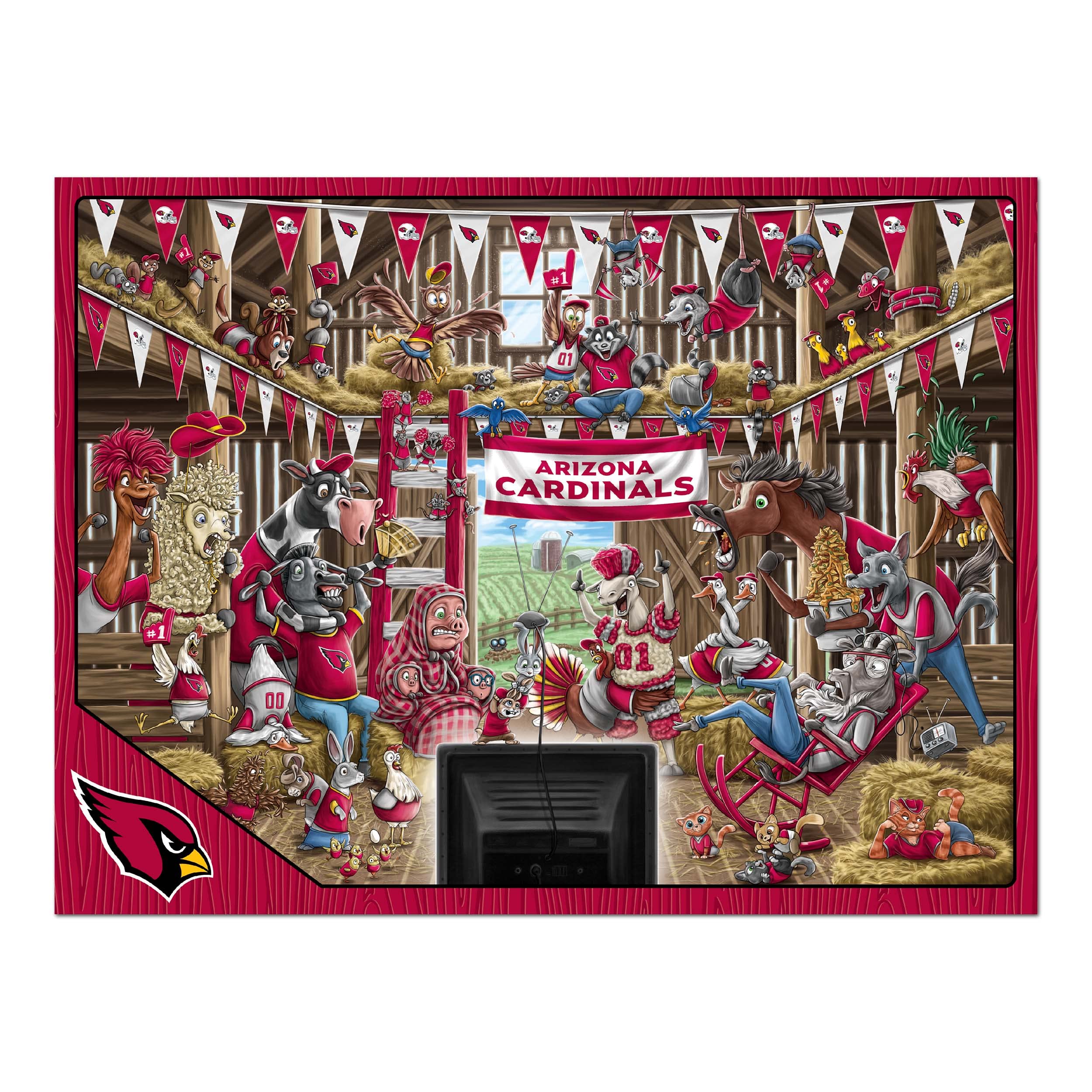 Foto 4 pulgar | Puzzle Youthefan Nfl Arizona Cardinals Barnyard Fans, 500 Unidades - Venta Internacional.