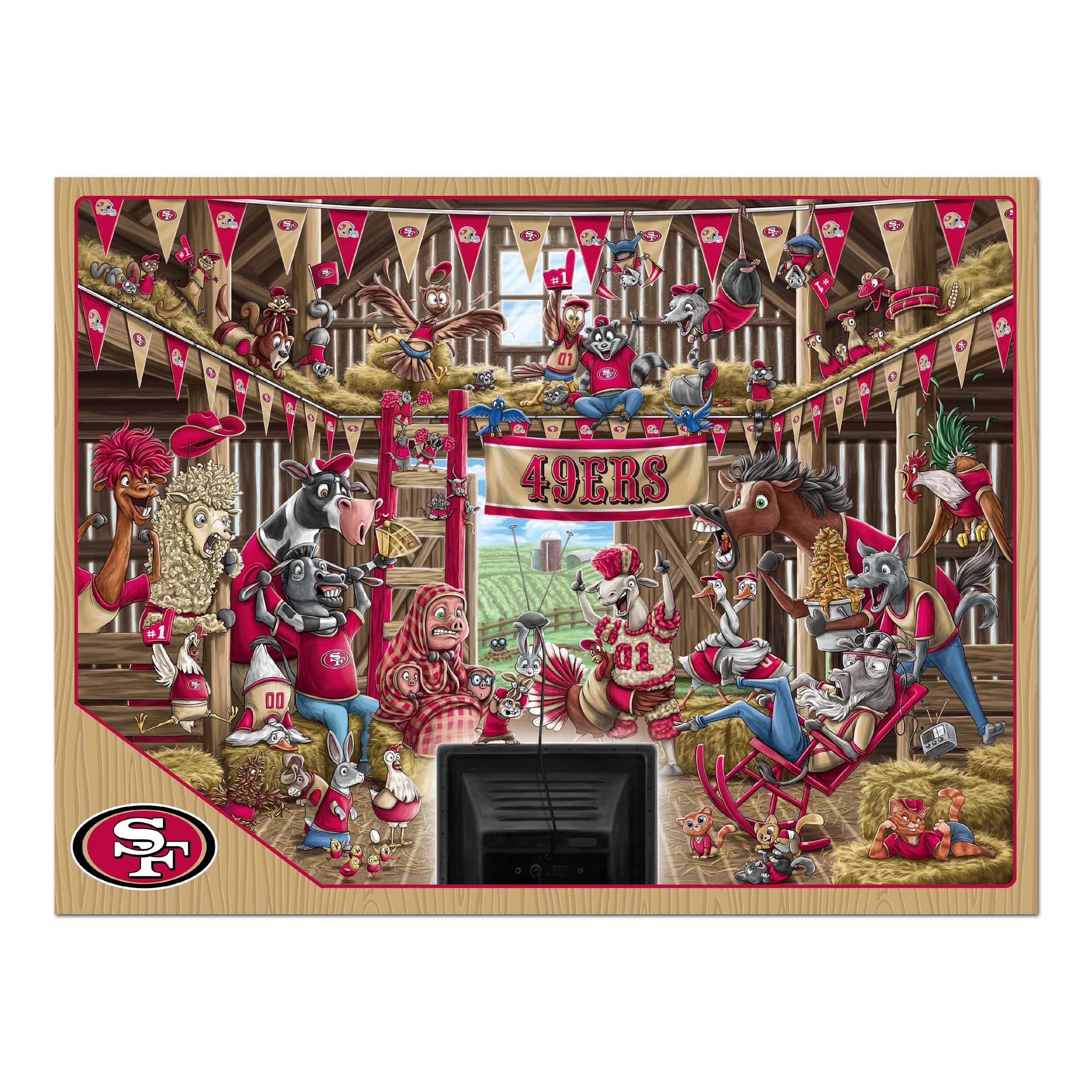 Foto 4 pulgar | Puzzle Youthefan Nfl San Francisco 49ers Barnyard Fans, 500 Unidades - Venta Internacional.