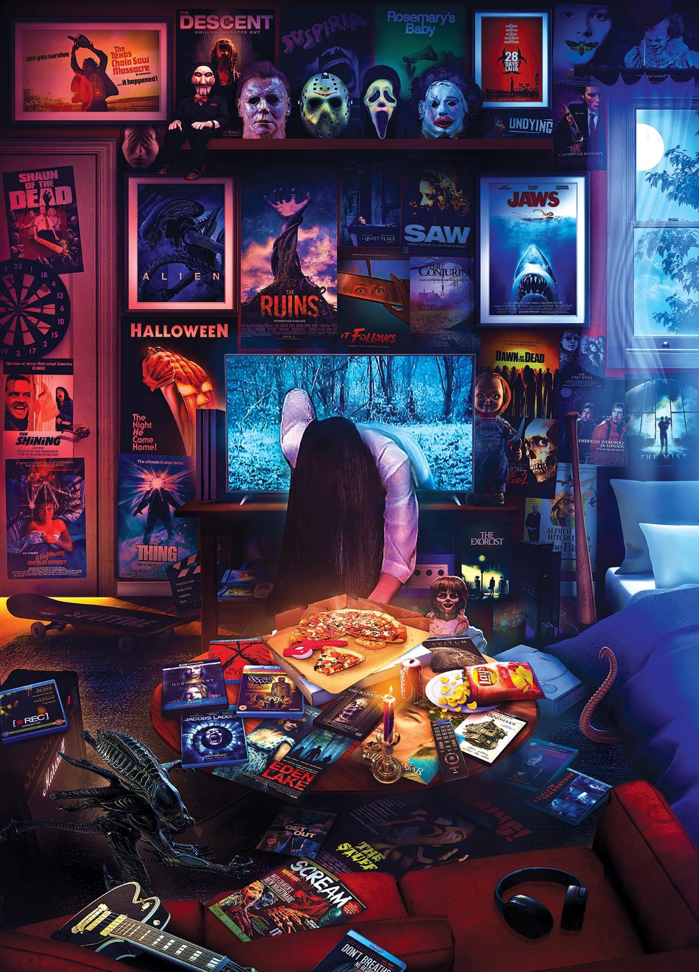 Rompecabezas Toynk House Of Horrors And Scary Movies 1000 P - Venta Internacional.