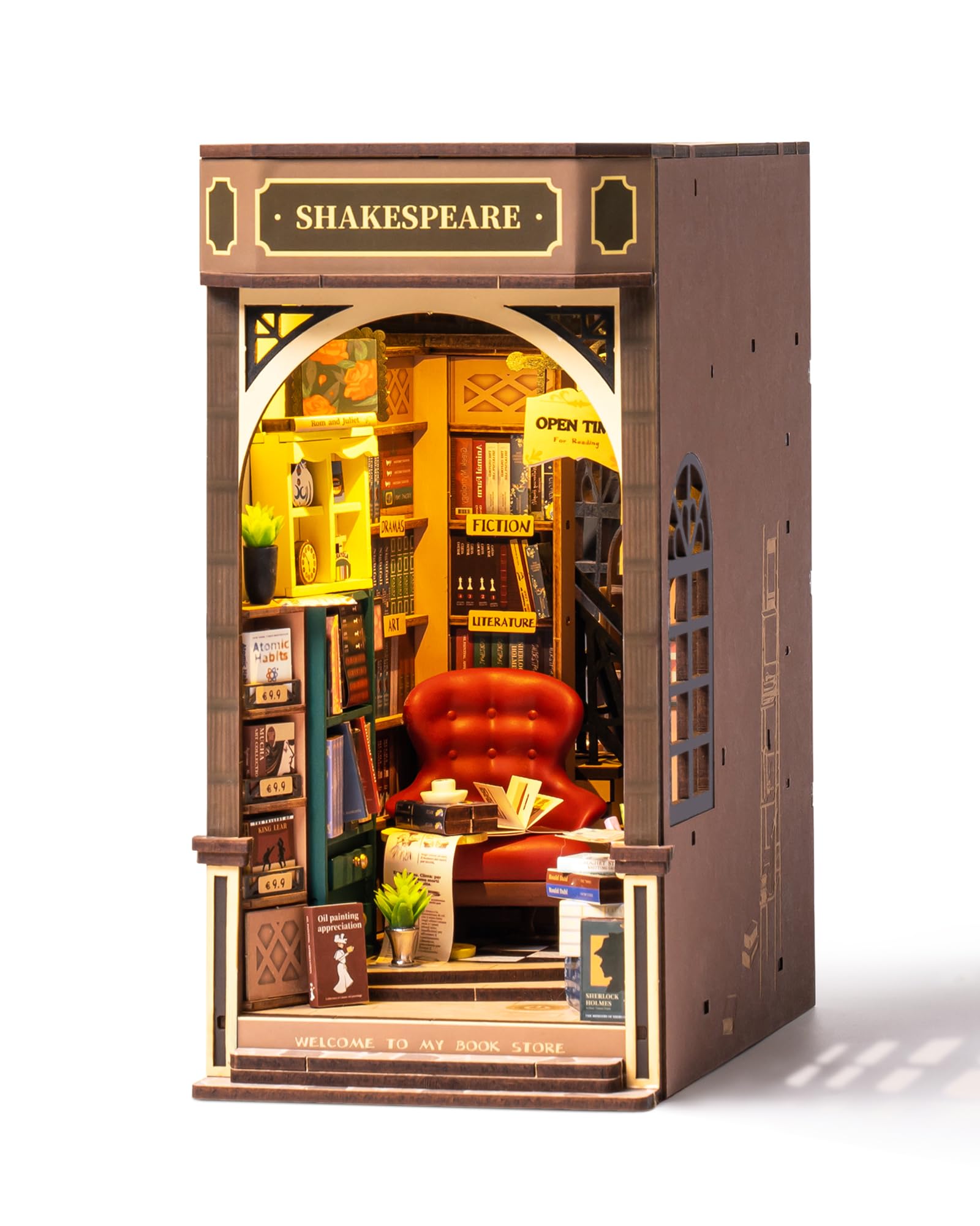 Foto 2 pulgar | Juego De Rincón Para Libros Diy Bookstore Rolife Bookstore, Rompecabezas 3d De Madera Con Led - Venta Internacional.