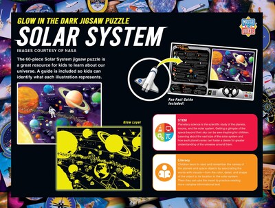 Foto 3 | Obras Maestras Del Rompecabezas El Sistema Solar De La Nasa Brillan En La Oscuridad - Venta Internacional.
