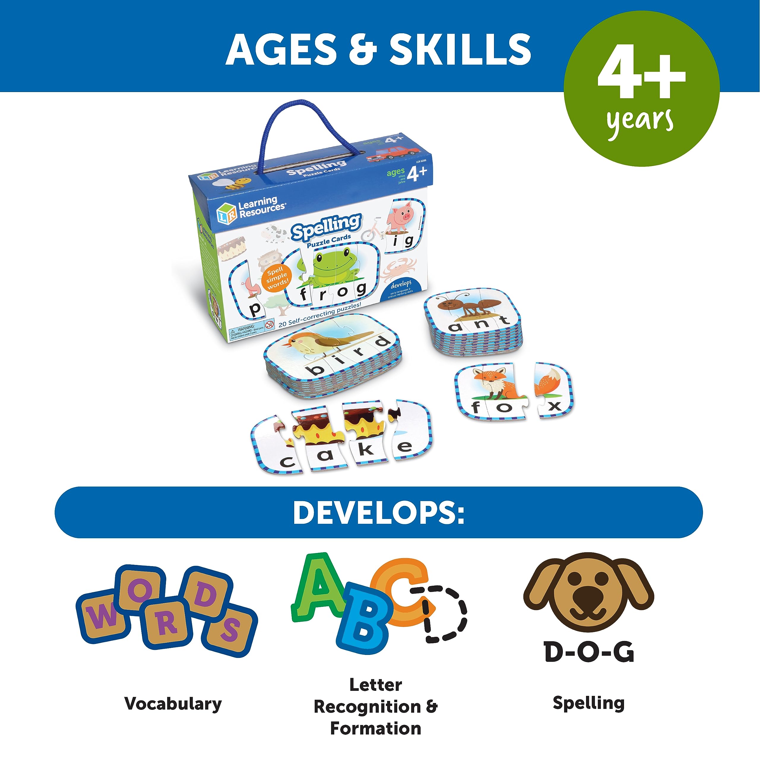 Foto 5 pulgar | Tarjetas De Rompecabezas De Ortografía Recursos De Aprendizaje Kindergarten 4+ - Venta Internacional.