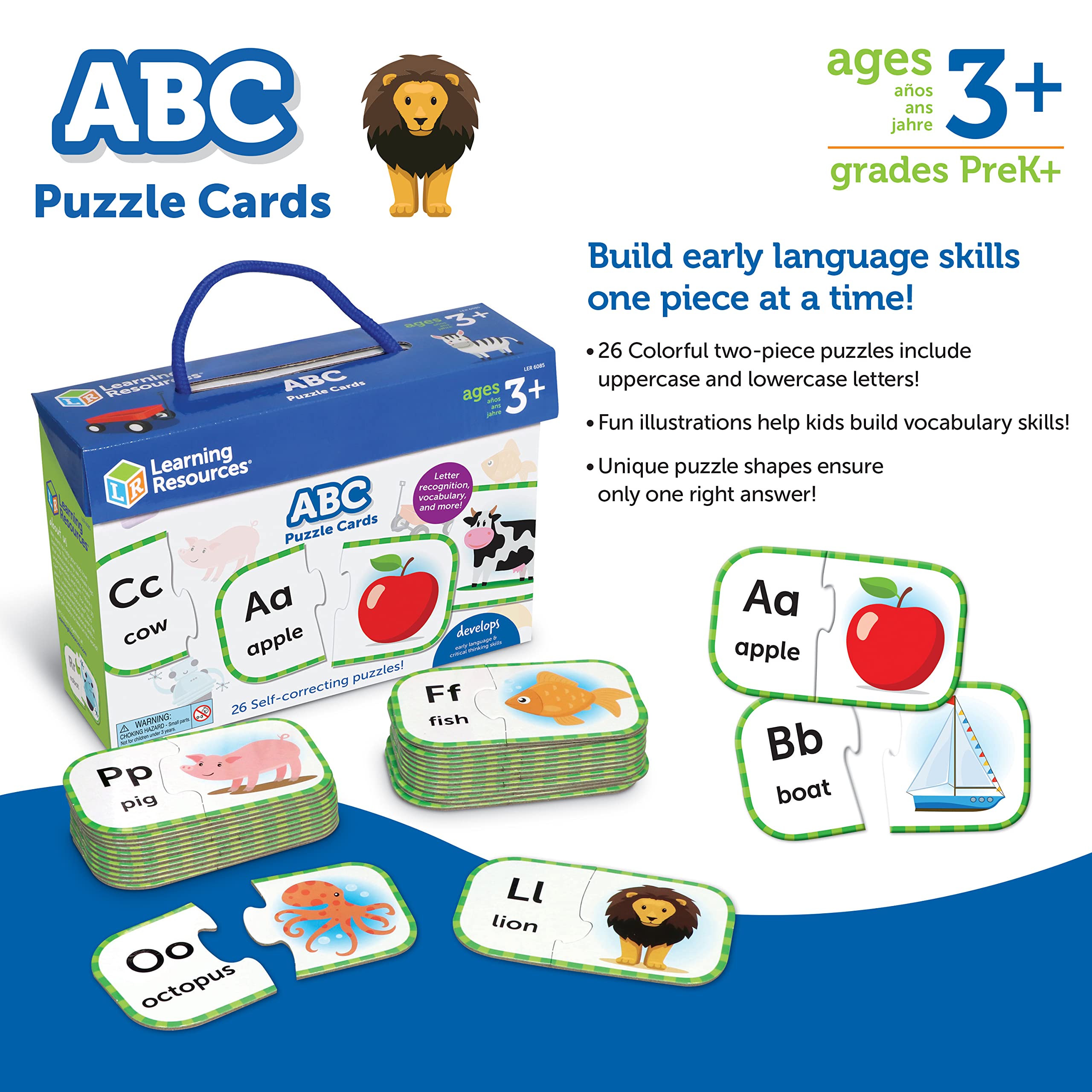 Foto 7 pulgar | Puzzle Cards Learning Resources Abc Kindergarten 3+ Years - Venta Internacional.