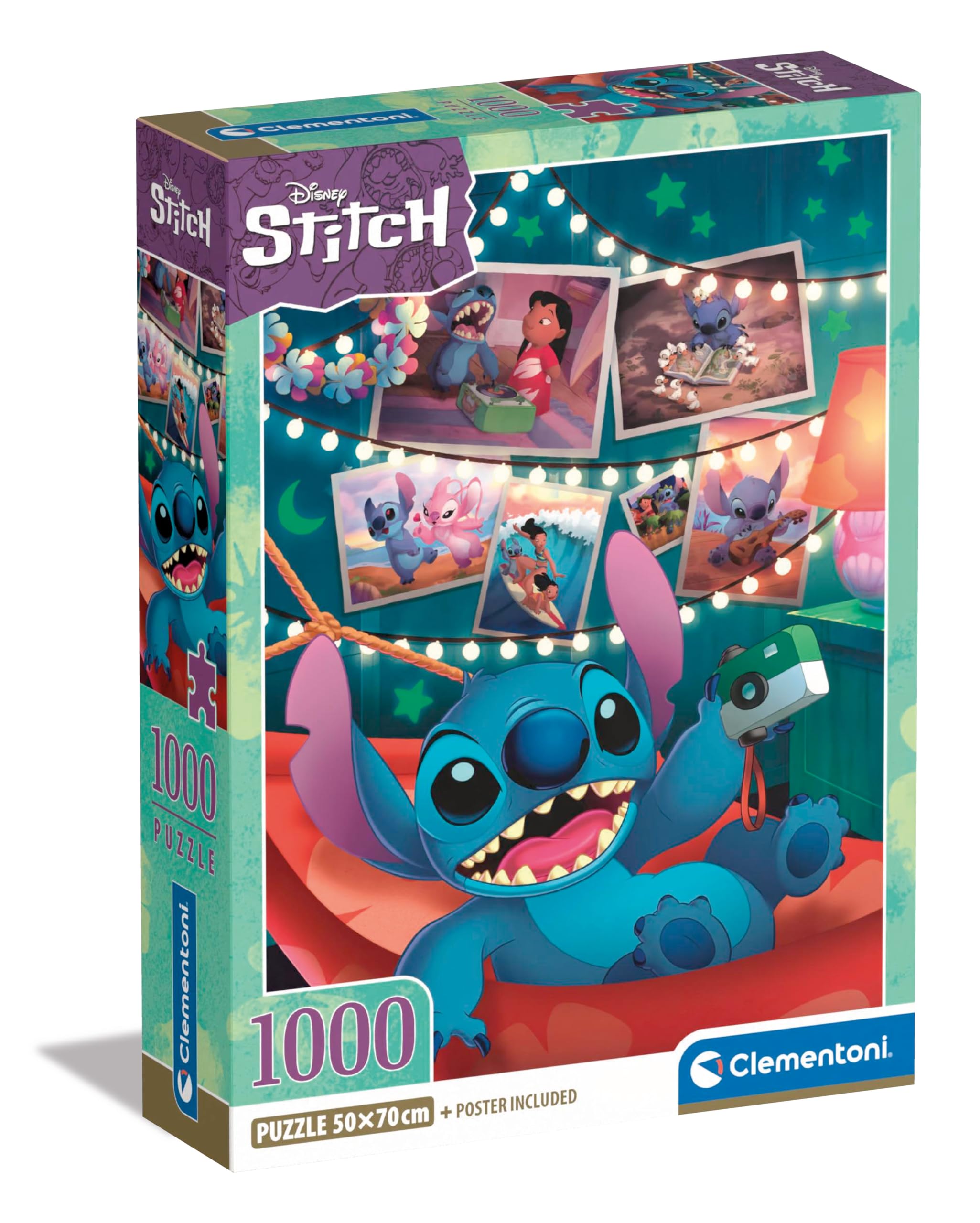 Puzzle Clementoni Disney Stitch 1000 Piezas, 70 X 50 Cm, Más De 10 Años - Venta Internacional.