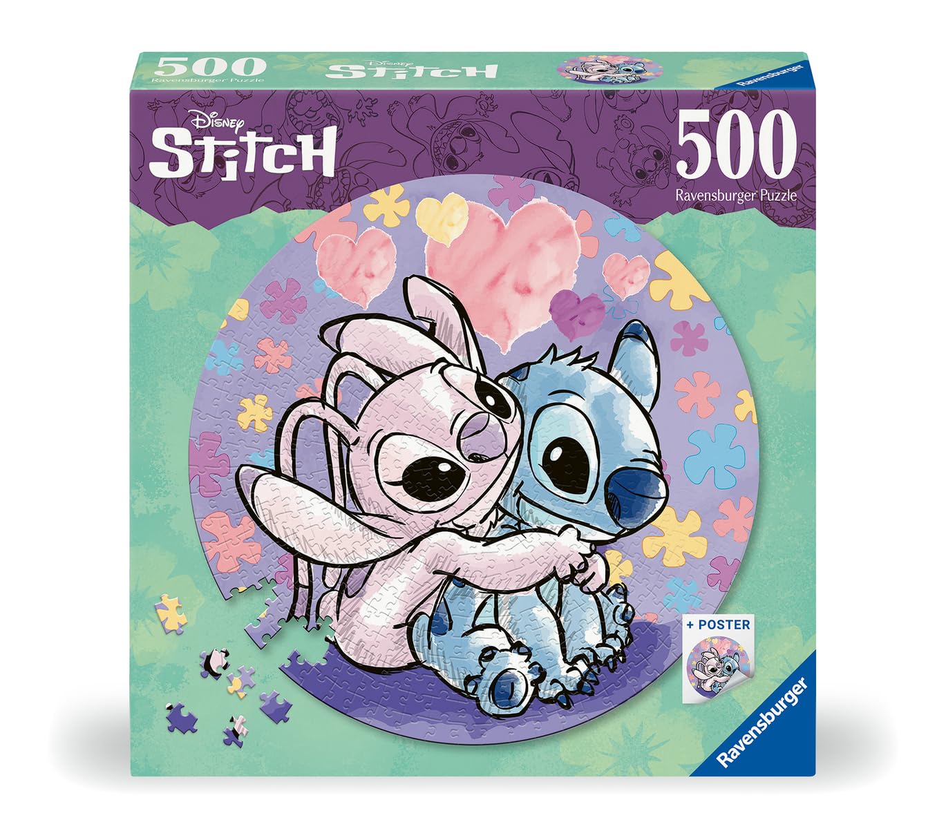 Foto 3 pulgar | Rompecabezas Ravensburger Stitch Circular De 500 Piezas Para Niños - Venta Internacional.