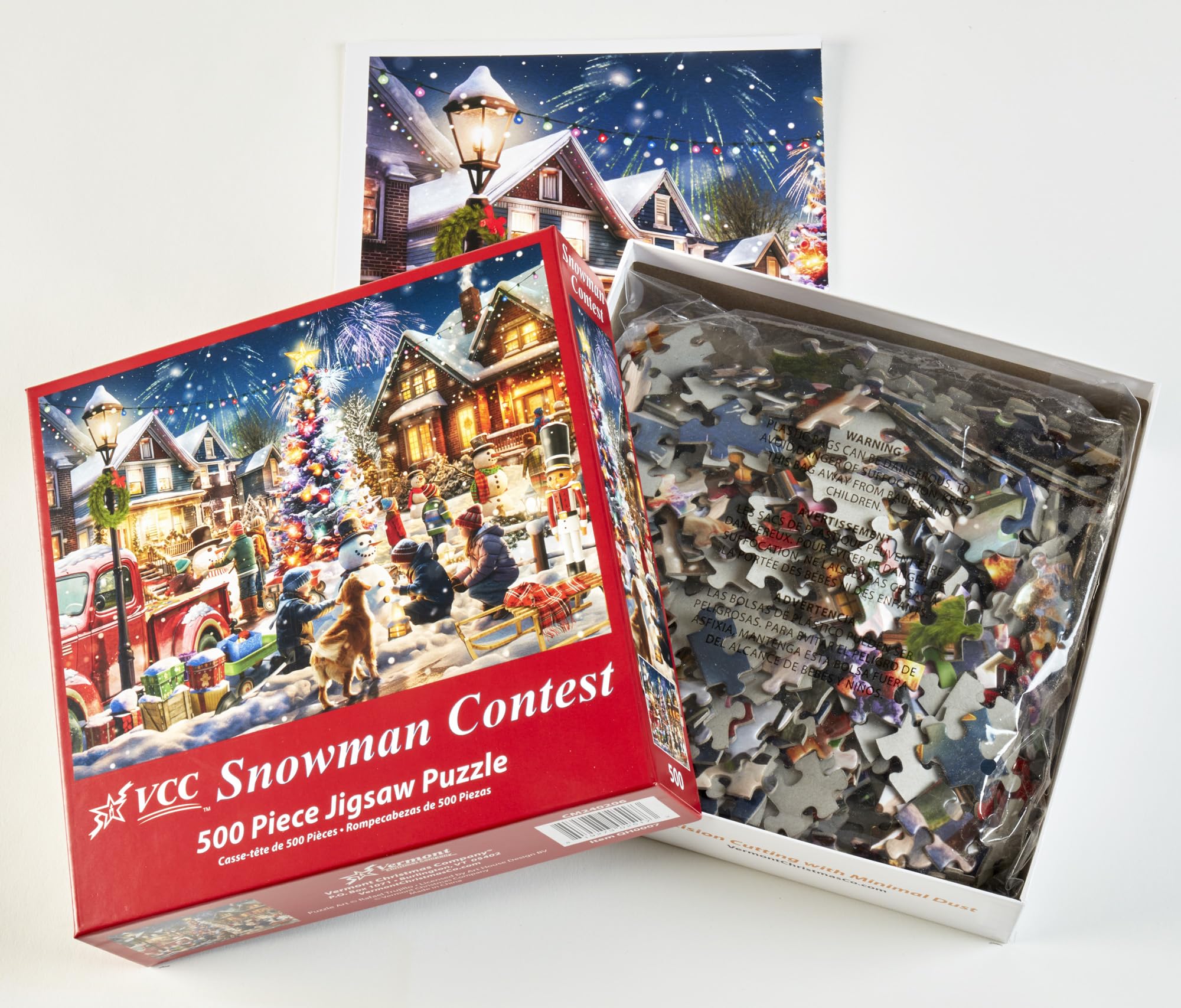 Foto 3 | Rompecabezas Vermont Christmas Company, Concurso De Muñecos De Nieve, 500 Piezas - Venta Internacional.