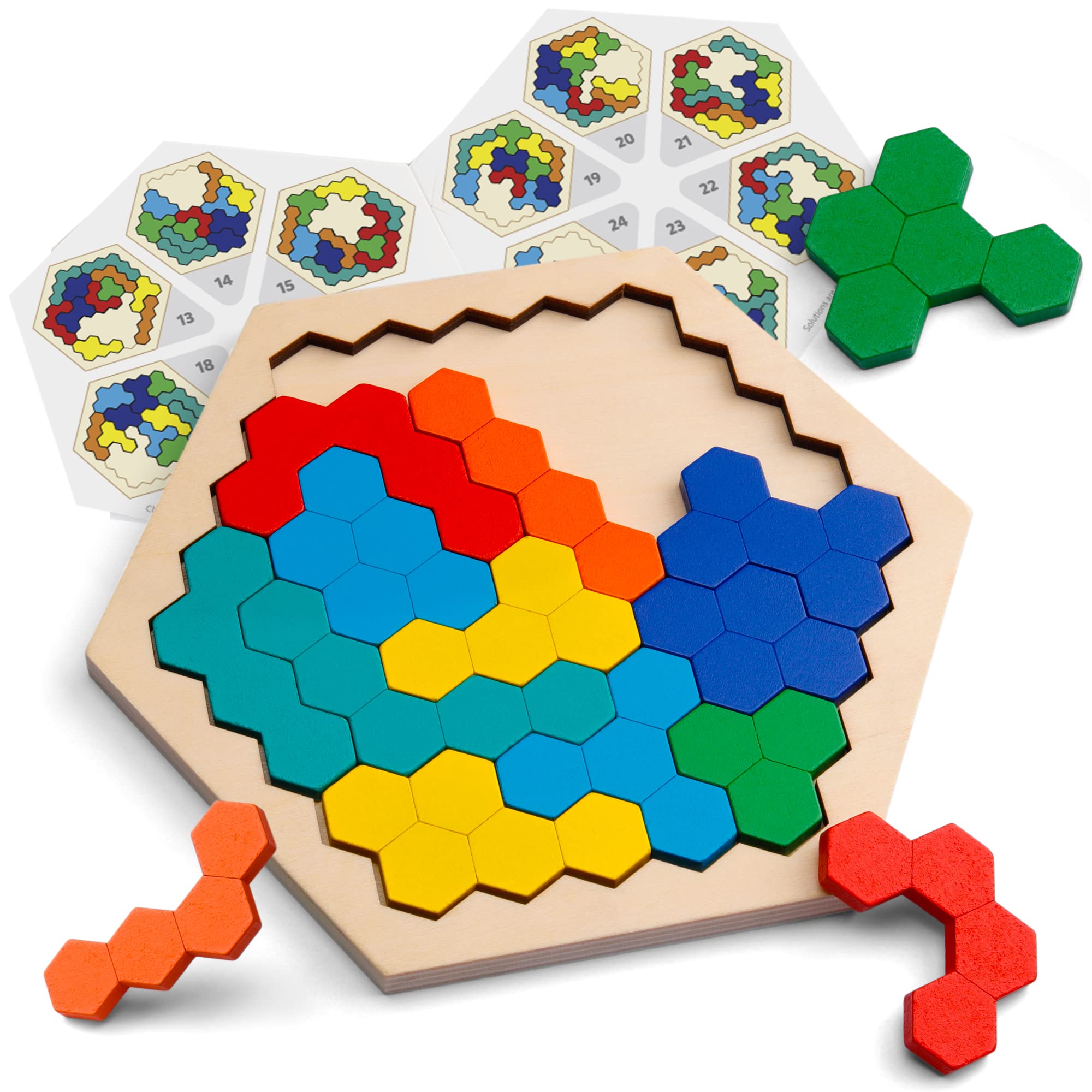 Foto 2 pulgar | Puzzle Toy Coogam, Hexágono De Madera, Para Niños Y Adultos - Venta Internacional.