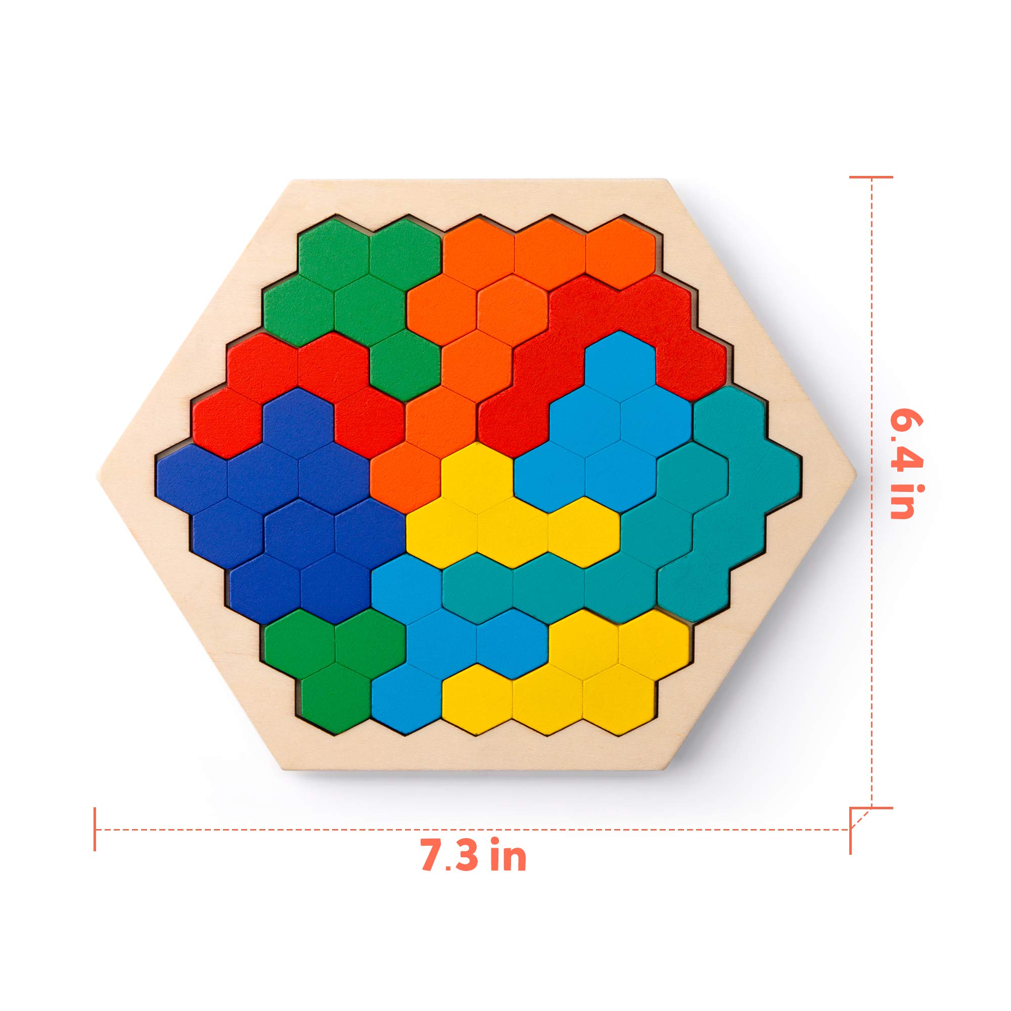 Foto 7 pulgar | Puzzle Toy Coogam, Hexágono De Madera, Para Niños Y Adultos - Venta Internacional.