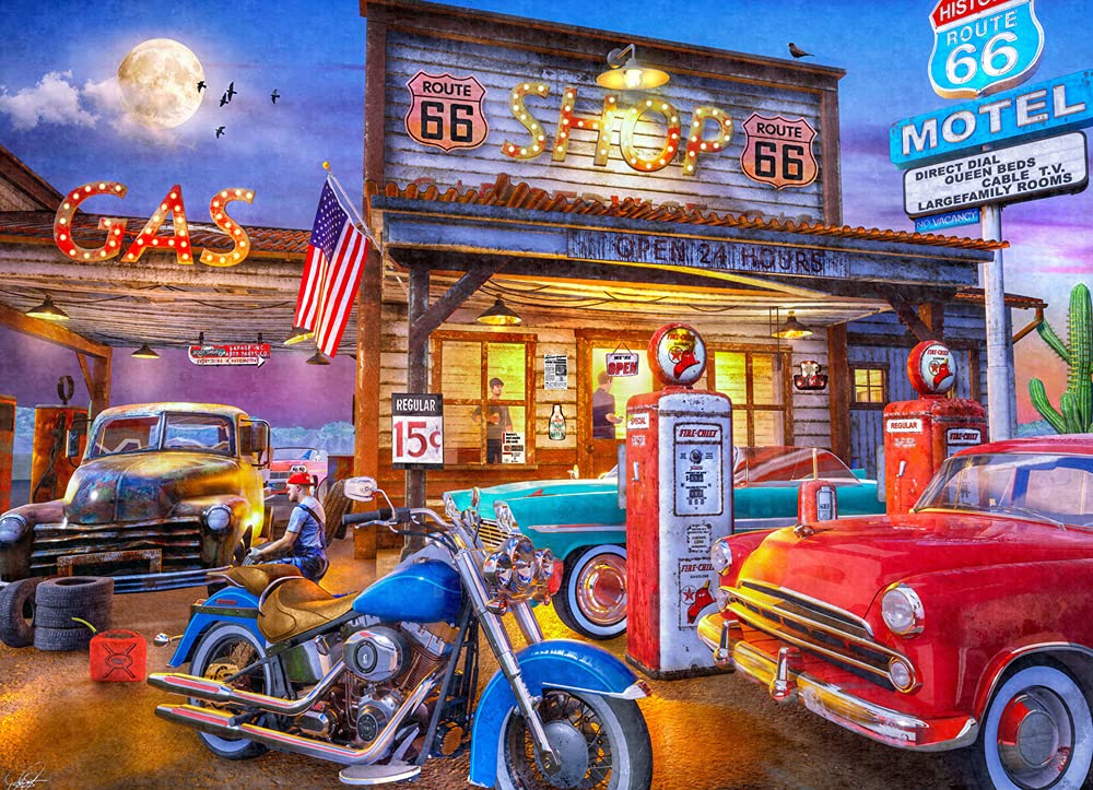 Rompecabezas Vermont Christmas Company Route 66 1000 Piezas - Venta Internacional.