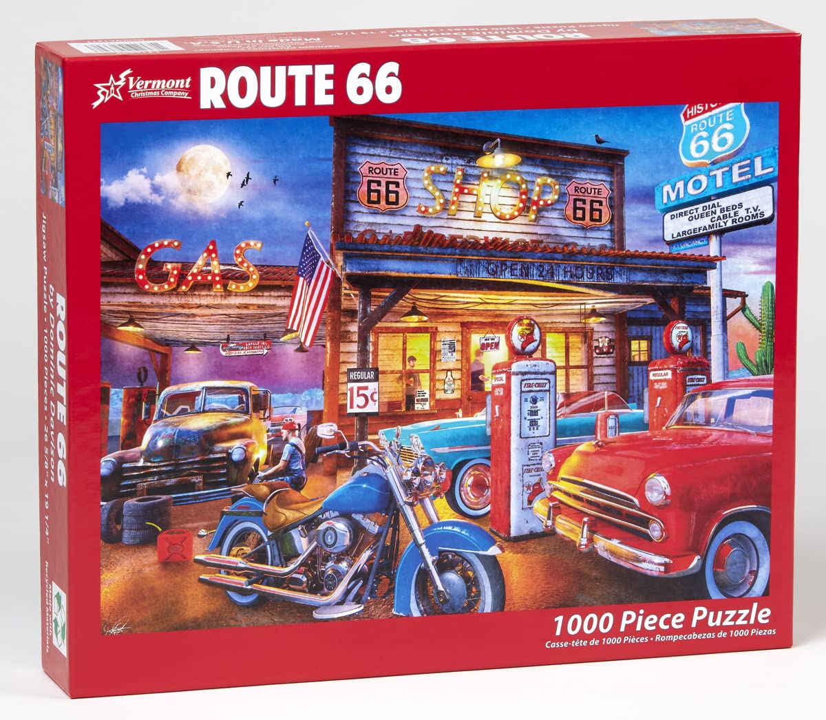 Foto 2 | Rompecabezas Vermont Christmas Company Route 66 1000 Piezas - Venta Internacional.