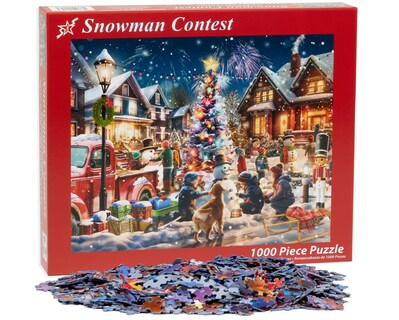 Foto 4 | Rompecabezas Del Concurso Navideño De Muñecos De Nieve De Vermont, 1000 Piezas - Venta Internacional.
