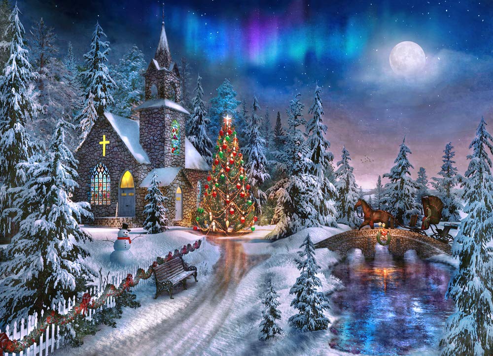 Rompecabezas Vermont Christmas Company Christmas Night, 1000 Unidades - Venta Internacional.