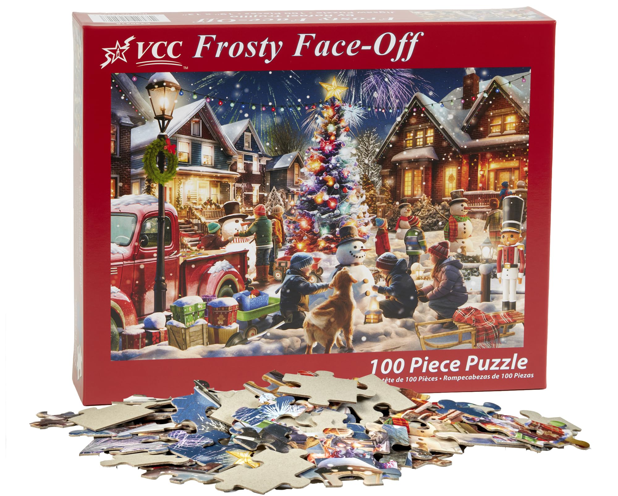 Foto 5 pulgar | Rompecabezas Vermont Christmas Frosty Face-off De 100 Piezas - Venta Internacional.