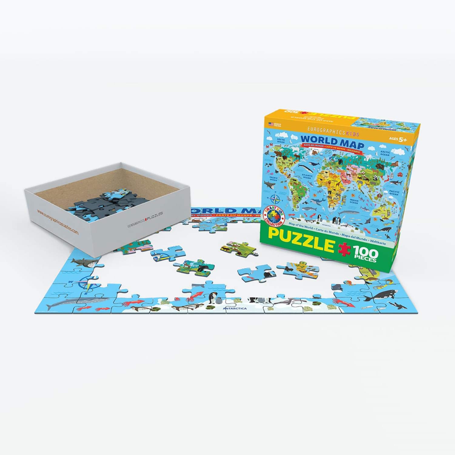 Foto 4 pulgar | Rompecabezas Eurographics Con Mapa Ilustrado Del Mundo, 100 Unidades - Venta Internacional.