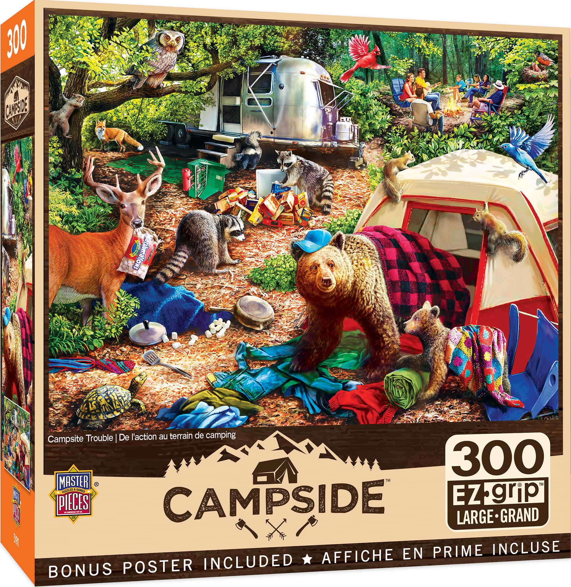 Rompecabezas Masterpieces Campsite Trouble 300 Piezas - Venta Internacional.