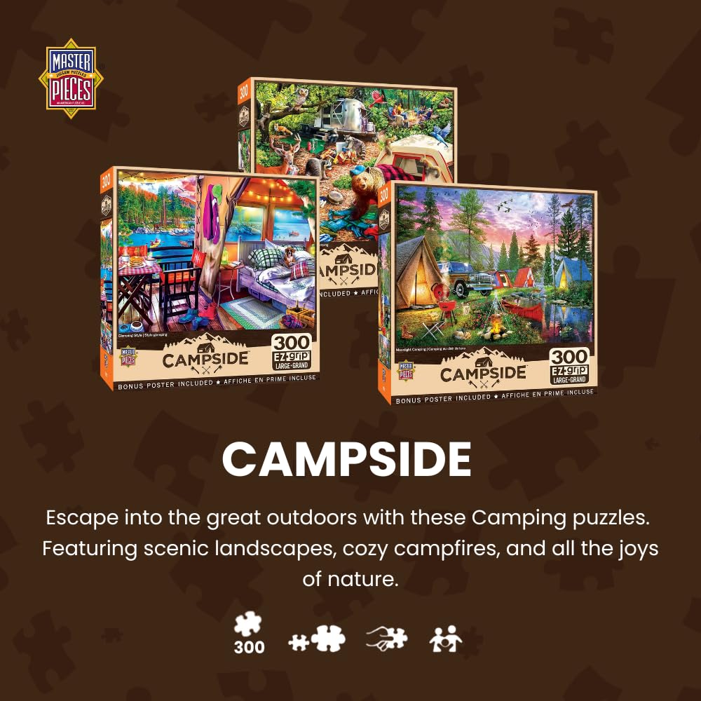 Foto 3 pulgar | Rompecabezas Masterpieces Campsite Trouble 300 Piezas - Venta Internacional.