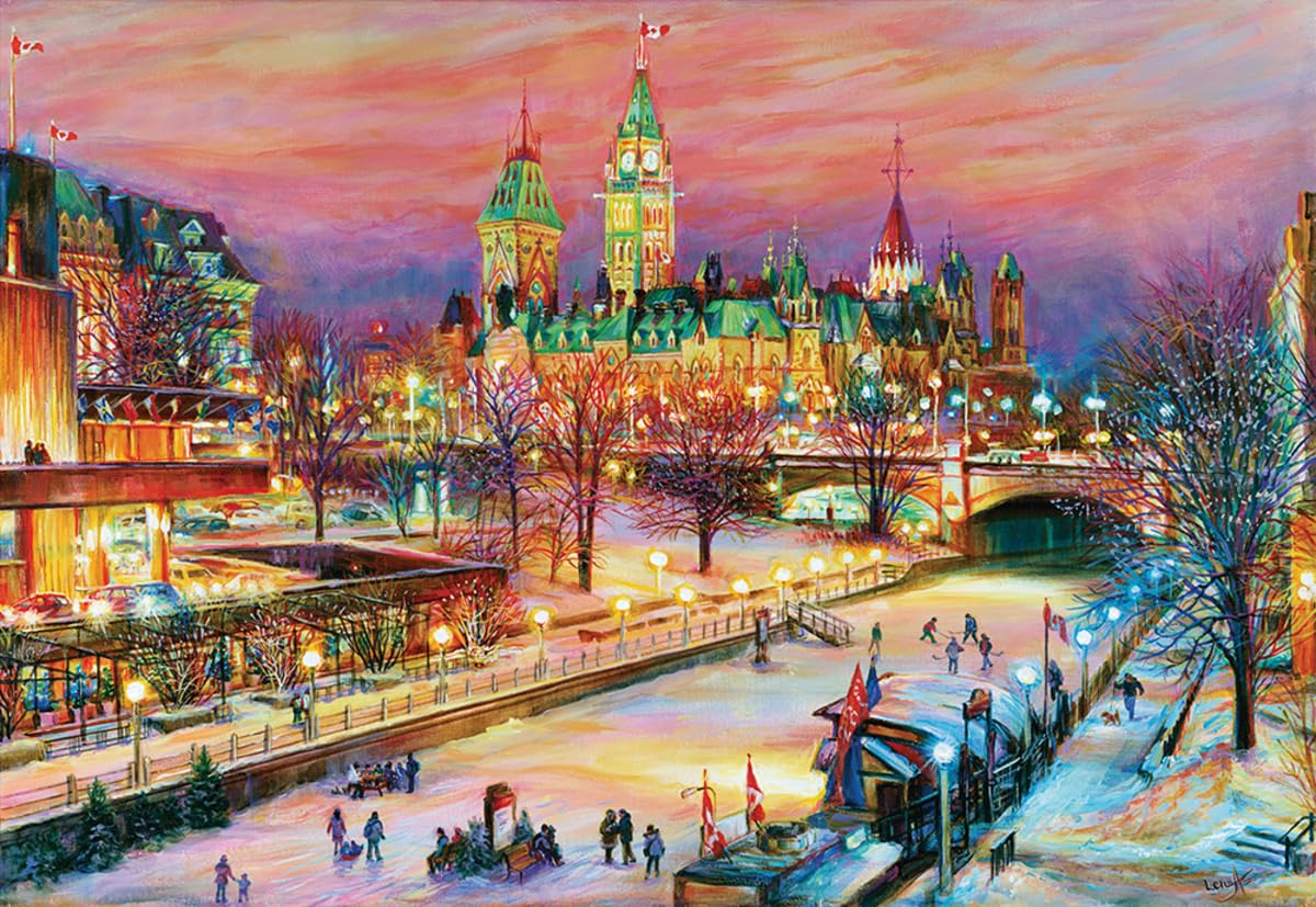 Rompecabezas Ravensburger Ottawa Winterlude 1000 Piezas - Venta Internacional.