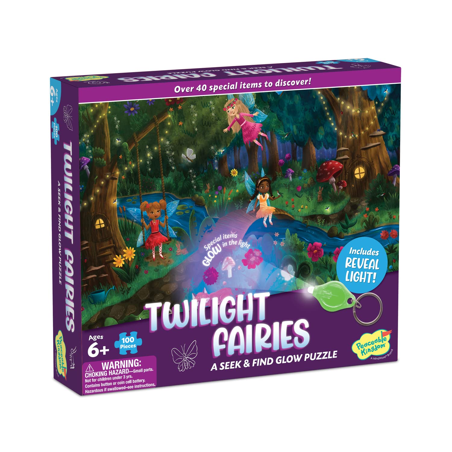 Puzle Peaceable Kingdom Twilight Fairies 100 Piezas Para Niños Mayores De 6 Años - Venta Internacional.