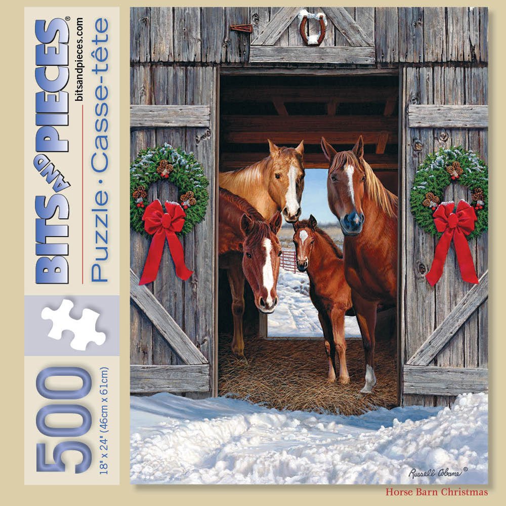 Foto 2 | Rompecabezas Horse Barn Christmas 500 Unidades - Venta Internacional