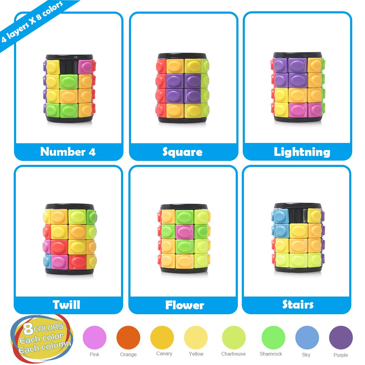 Foto 3 pulgar | Puzzle R.y.TOYS: Gira Y Desliza En 4 Capas Y 8 Colores - Venta Internacional