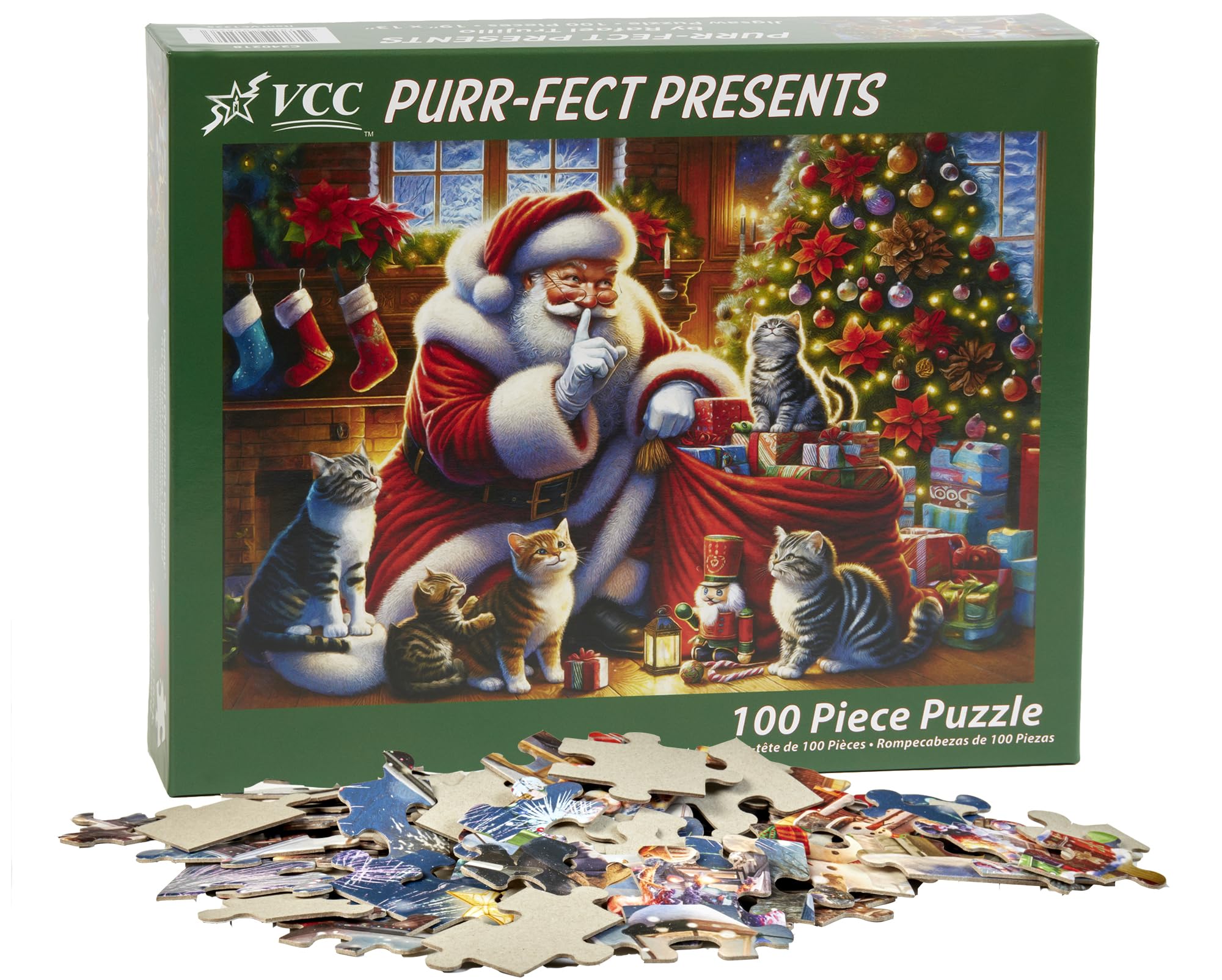 Foto 4 | Rompecabezas Vermont Christmas Company Purr-fect 100 Piezas - Venta Internacional.