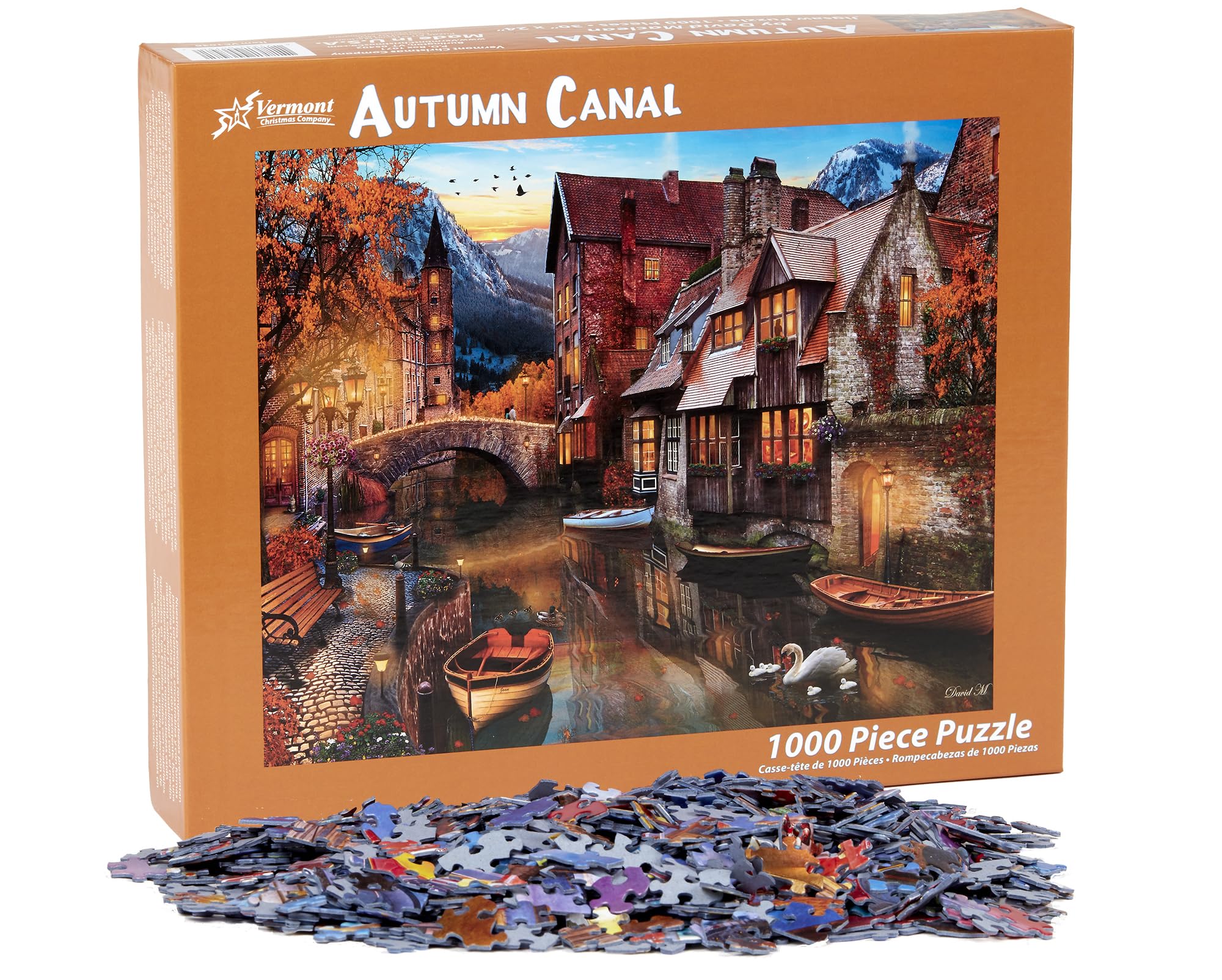 Foto 4 | Rompecabezas Vermont Christmas Company Autumn Canal 1000 Piezas-Venta Internacional