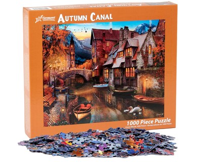 Foto 4 | Rompecabezas Vermont Christmas Company Autumn Canal 1000 Piezas-Venta Internacional