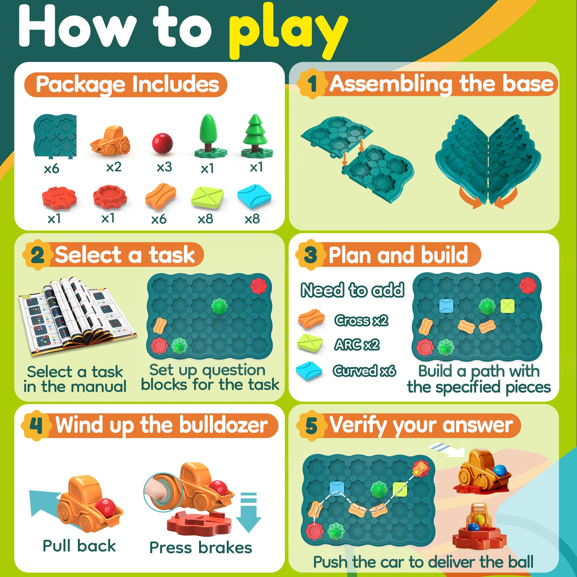 Foto 3 pulgar | Juego De Mesa Stem Bonitoto Logical Road Builder Para Niños De 4 A 8 Años - Venta Internacional.