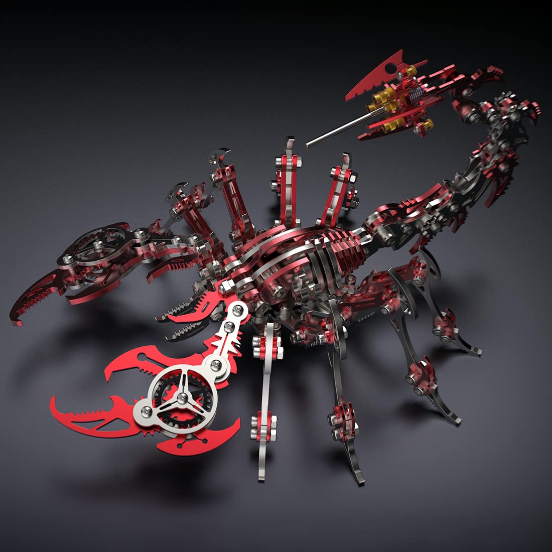 Foto 3 | Ensamblaje De Rompecabezas De Metal 3d Scorpion King, Más De 200 Piezas Con Herramienta, Rojo - Venta Internacional.