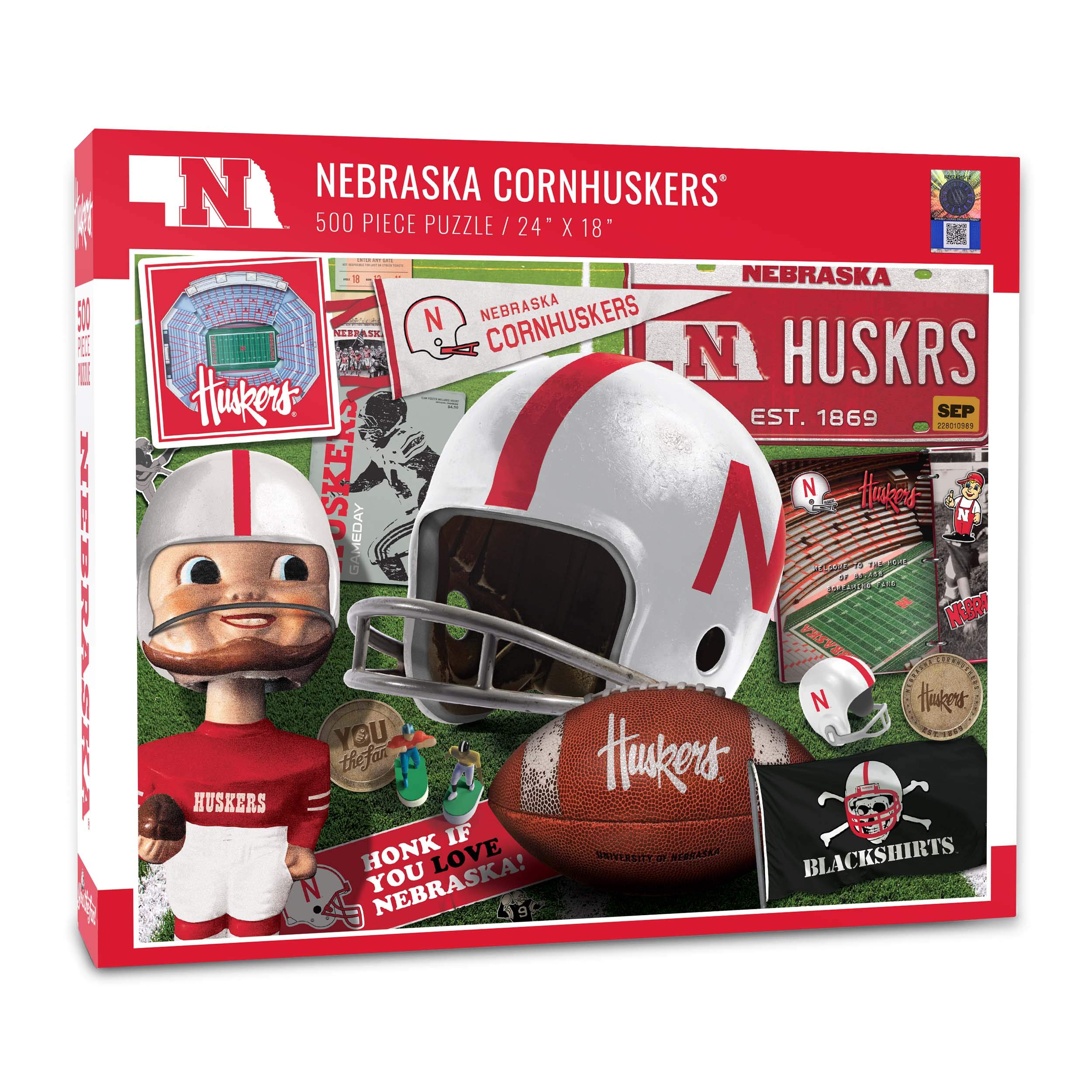 Foto 2 pulgar | Puzzle Youthefan Ncaa Nebraska Cornhuskers Retro, 500 Piezas - Venta Internacional.