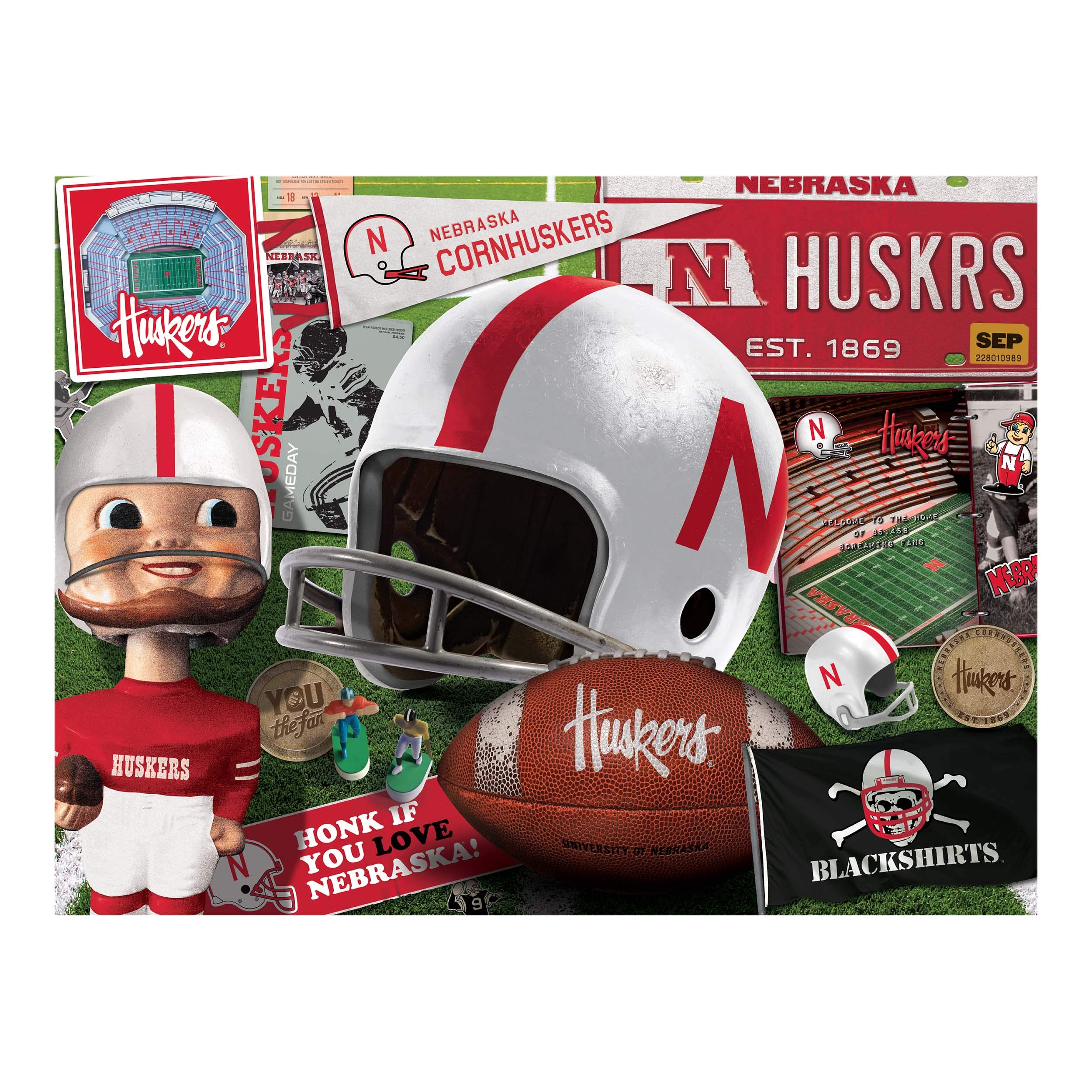 Foto 4 pulgar | Puzzle Youthefan Ncaa Nebraska Cornhuskers Retro, 500 Piezas - Venta Internacional.