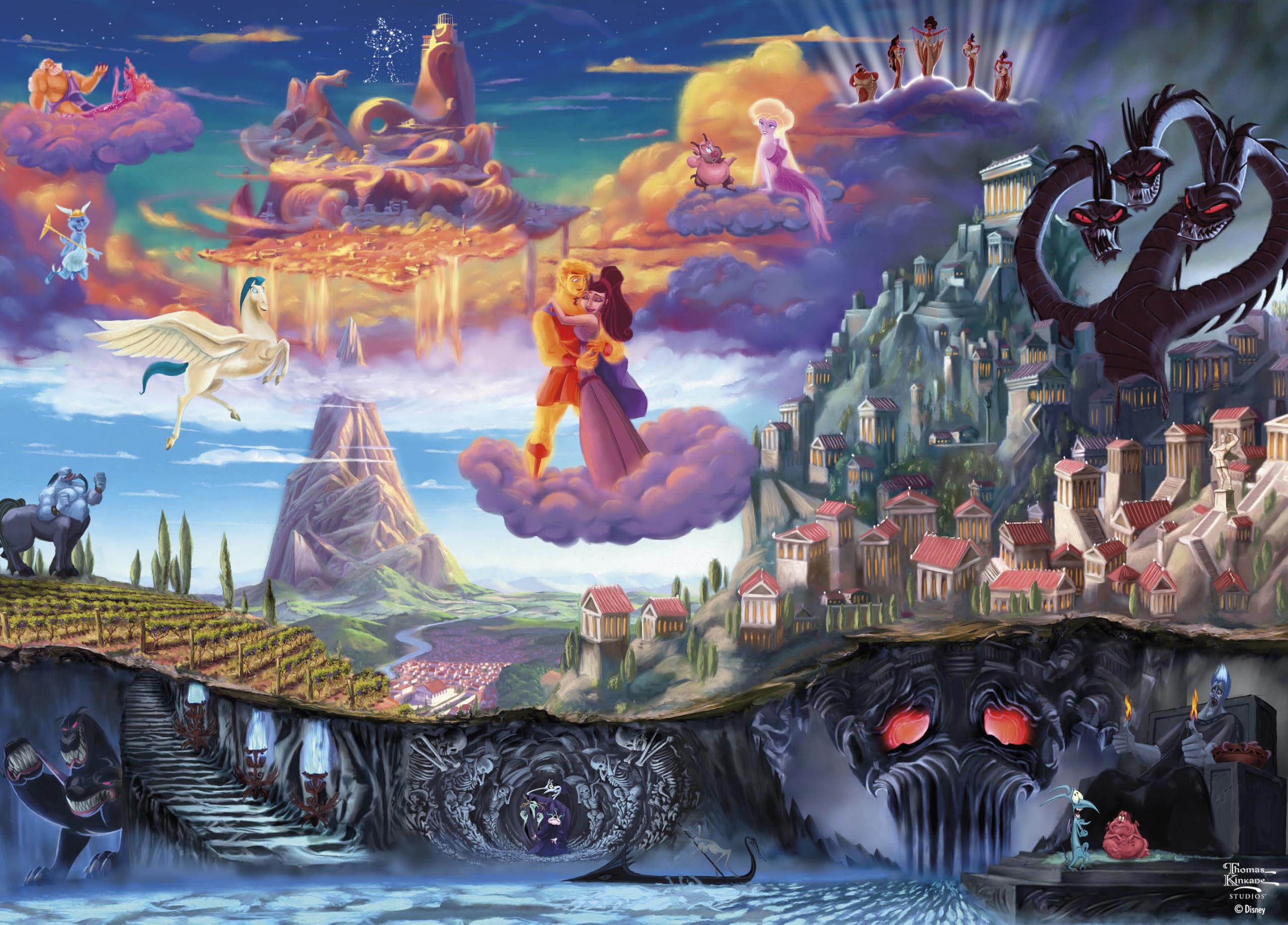 Rompecabezas Ceaco Thomas Kinkade Disney Hercules 1000 Piezas - Venta Internacional.