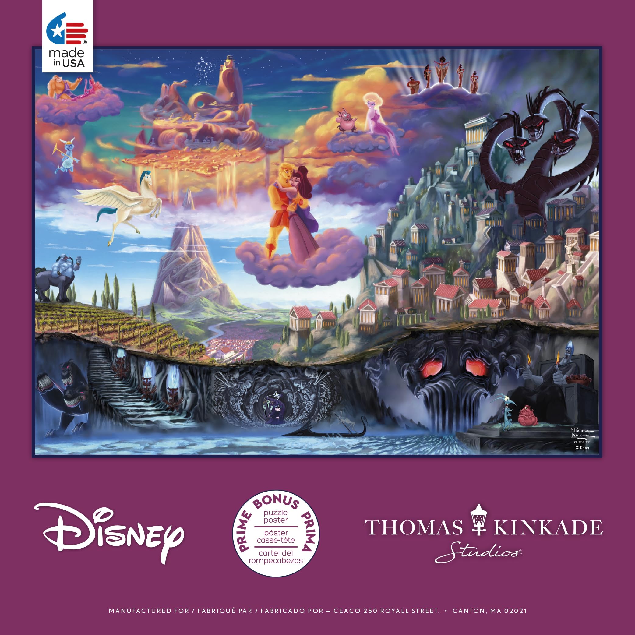 Foto 8 pulgar | Rompecabezas Ceaco Thomas Kinkade Disney Hercules 1000 Piezas - Venta Internacional.